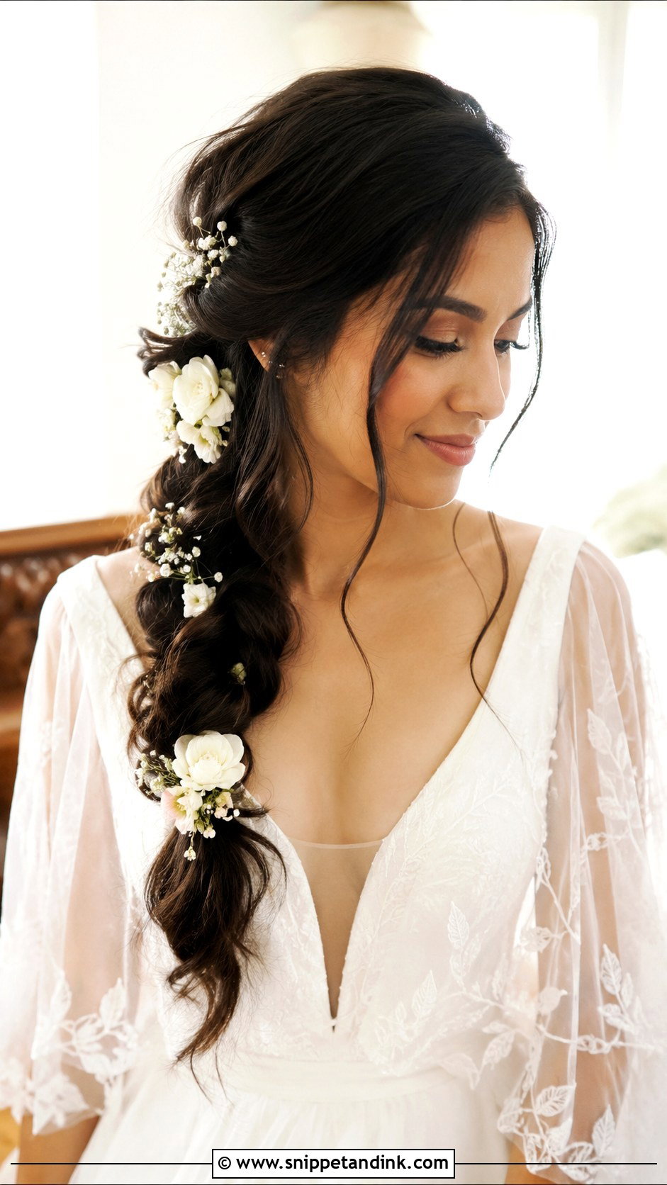 Loose Side Braid Wedding Hairstyle - Snippet and Ink - 20 Medium Length Hair Styles Wedding