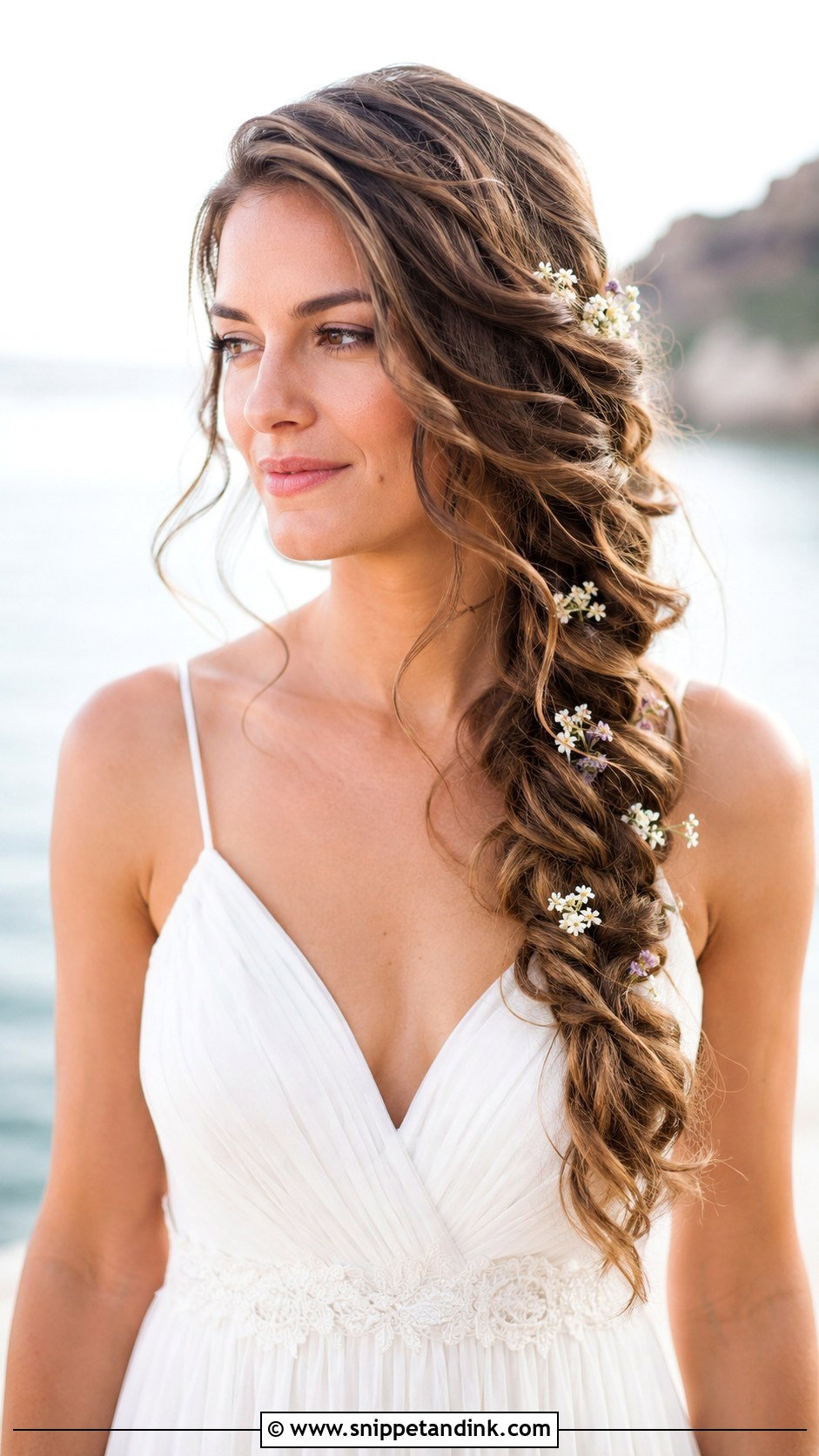 Loose Side Braid With Waves - Snippet and Ink - 25 Bridal Braided Hairstyles