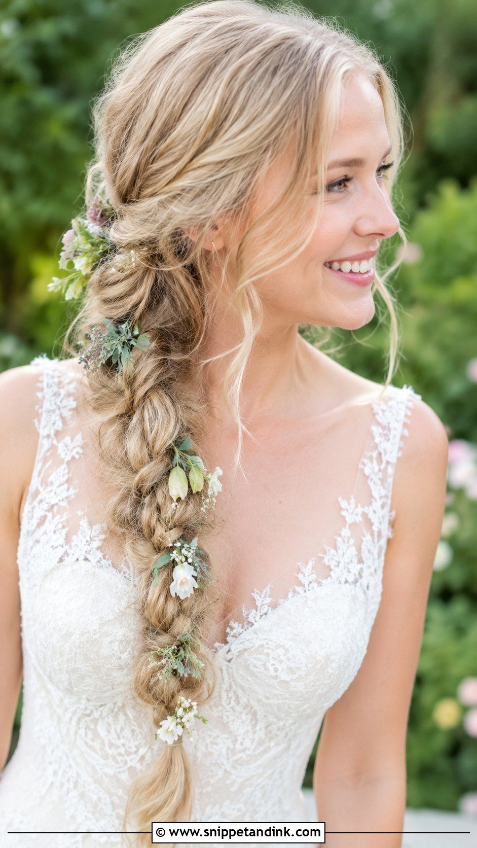 Loose Side Braid for Long Blonde Hair - Snippet and Ink - 25 Blonde Wedding Hairstyles