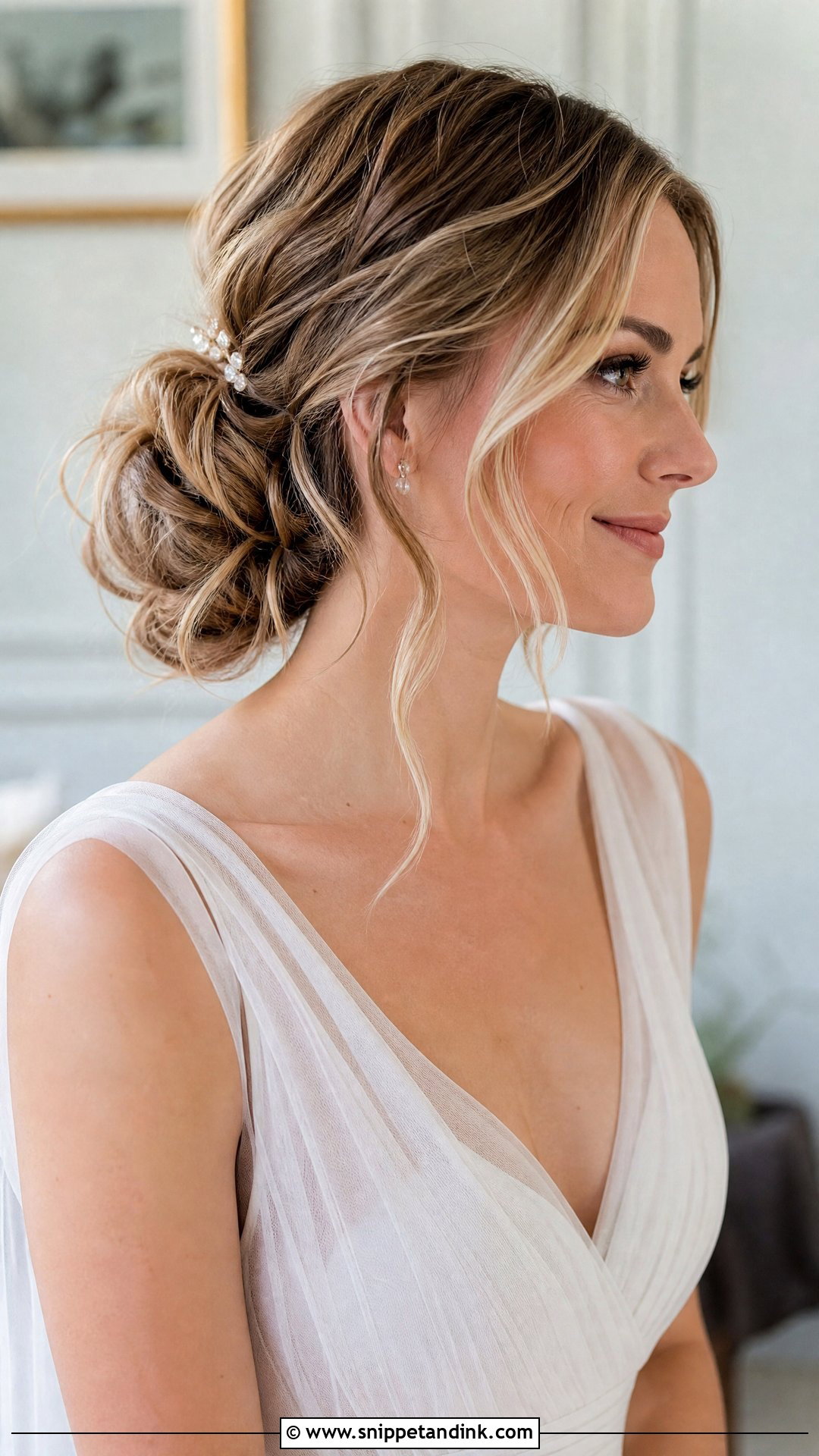Loose Side Bun - Snippet and Ink - 25 Side Bun Wedding Hair Ideas