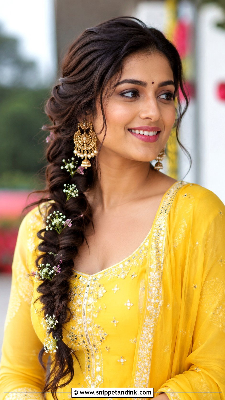 Loose Side Fishtail Braid - Snippet and Ink - 35 Mehndi Hairstyles