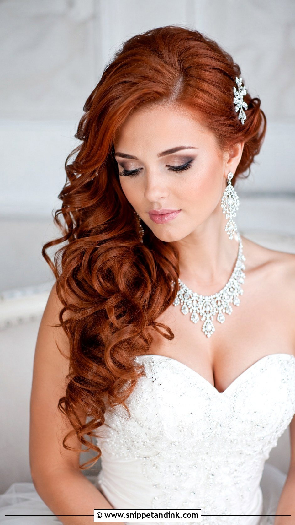 Loose Side Swept Curls for Wedding - Snippet and Ink - 20 Loose Bridal Hair Ideas