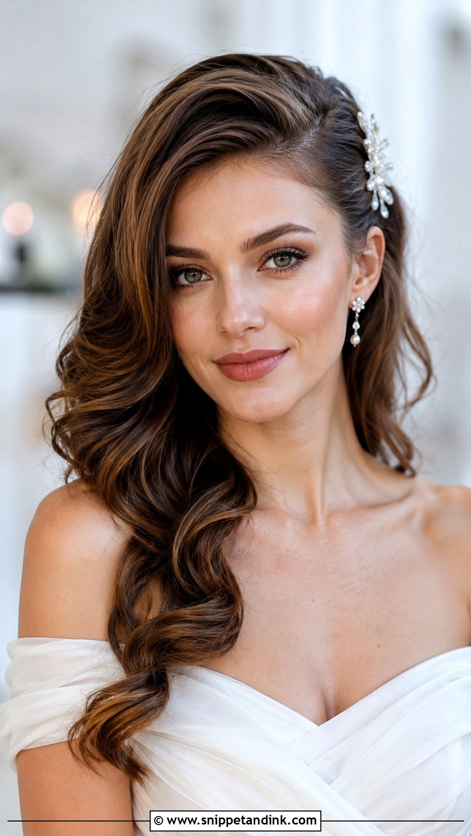 Loose Side Swept Waves - Snippet and Ink - 20 Simple Medium Length Wedding Guest Hair Ideas