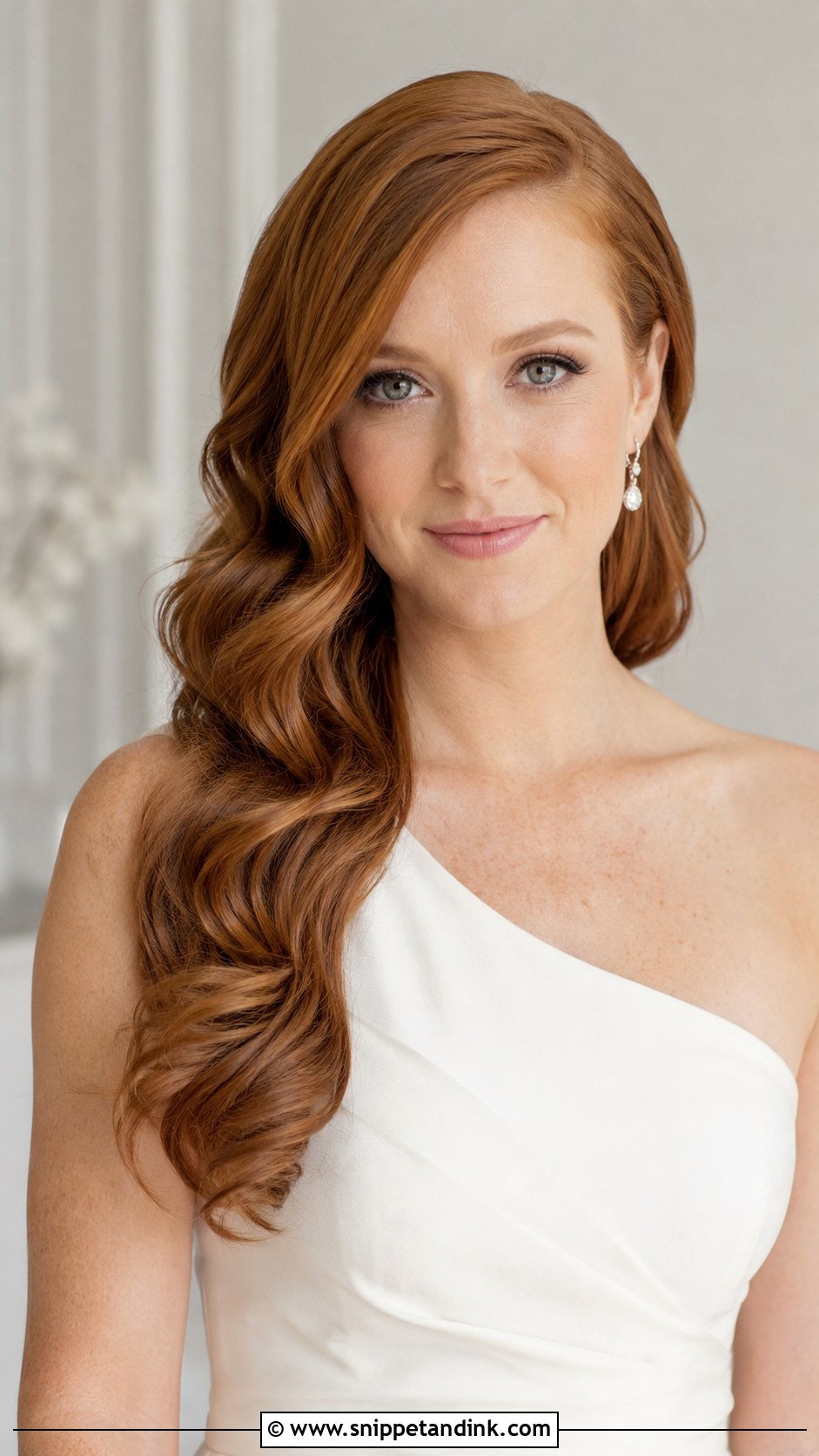 Loose Side Swept Waves - Snippet and Ink - 25 Engagement Bridal Hairstyles