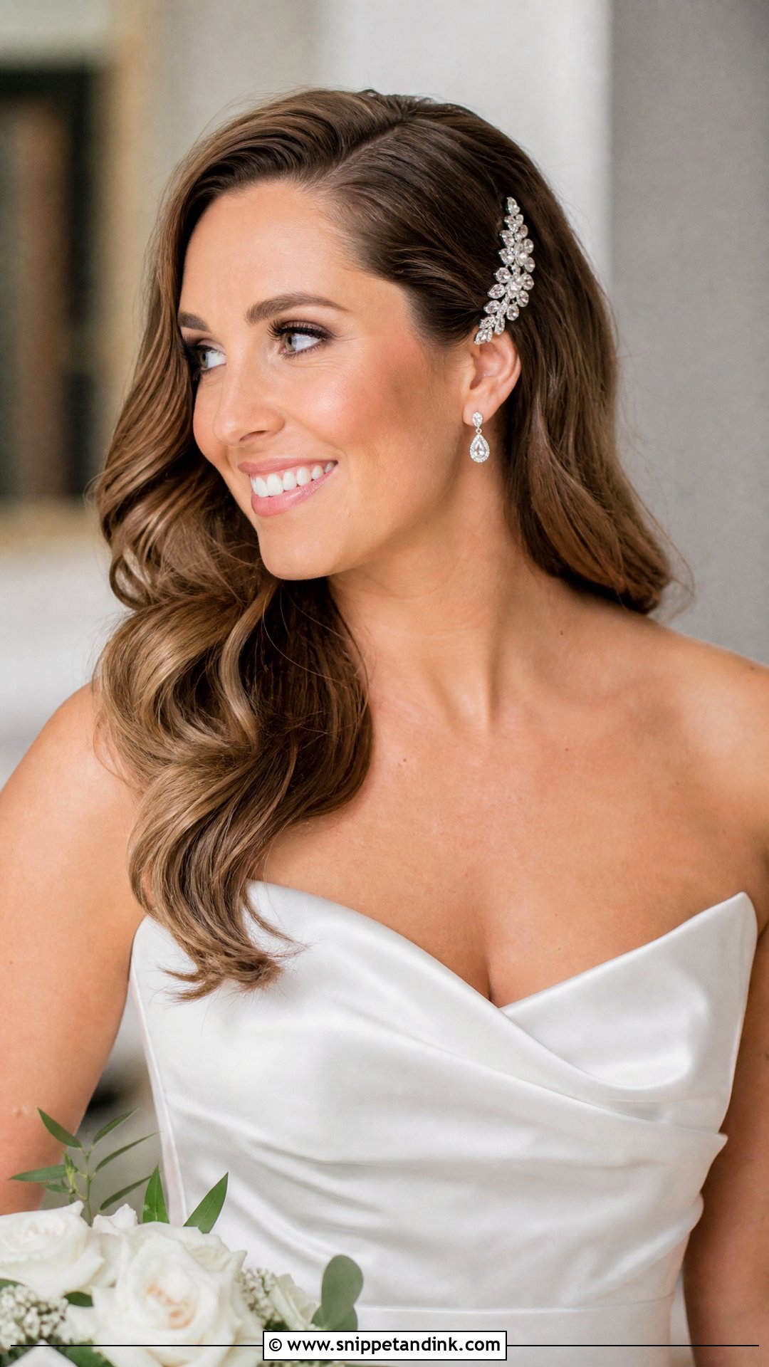Loose Side Swept Waves - Snippet and Ink - 20 70s Wedding Hair Ideas