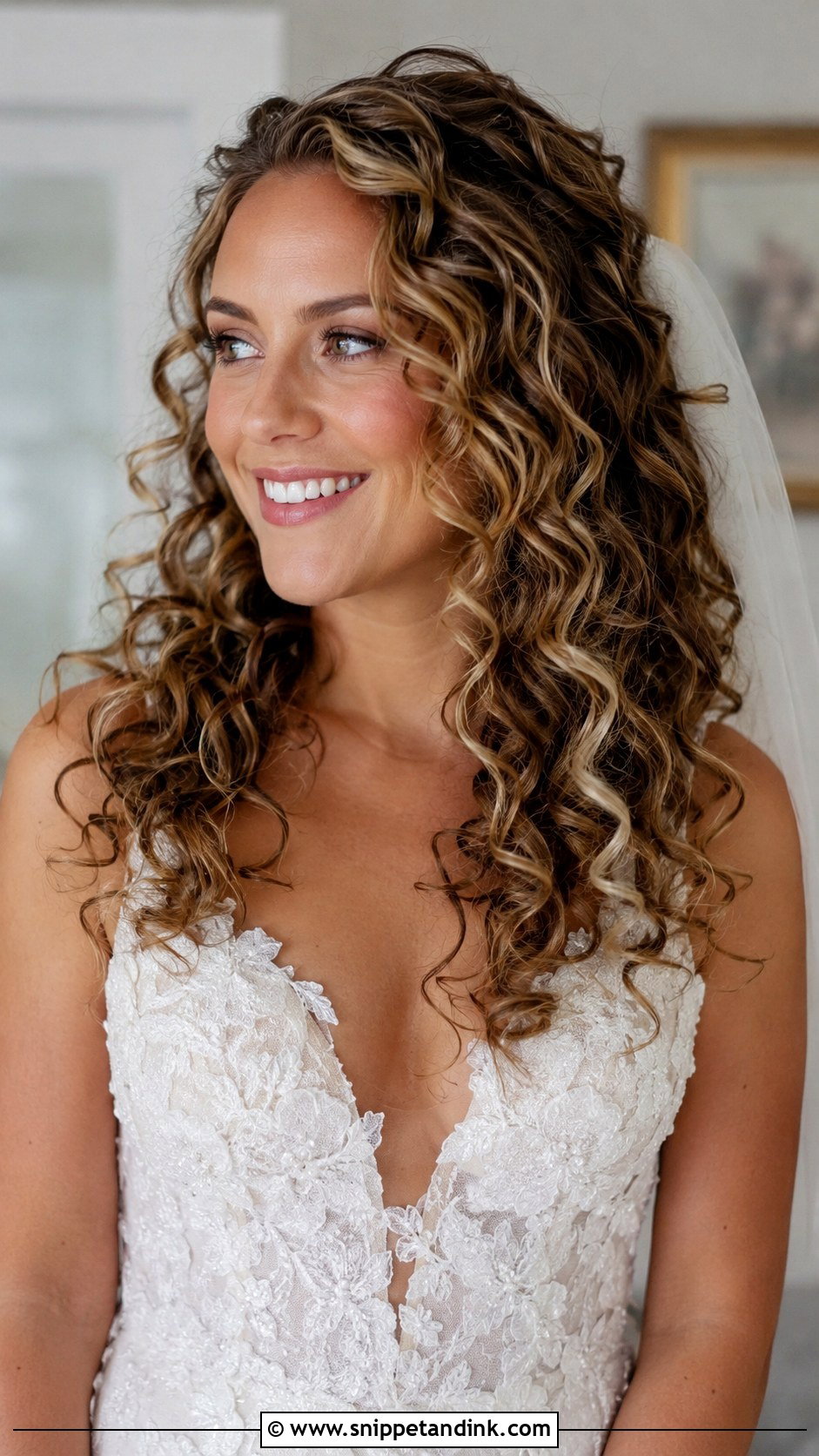 Loose Spiral Curls for Wedding - Snippet and Ink - 25 Wedding Hair Down with Curls
