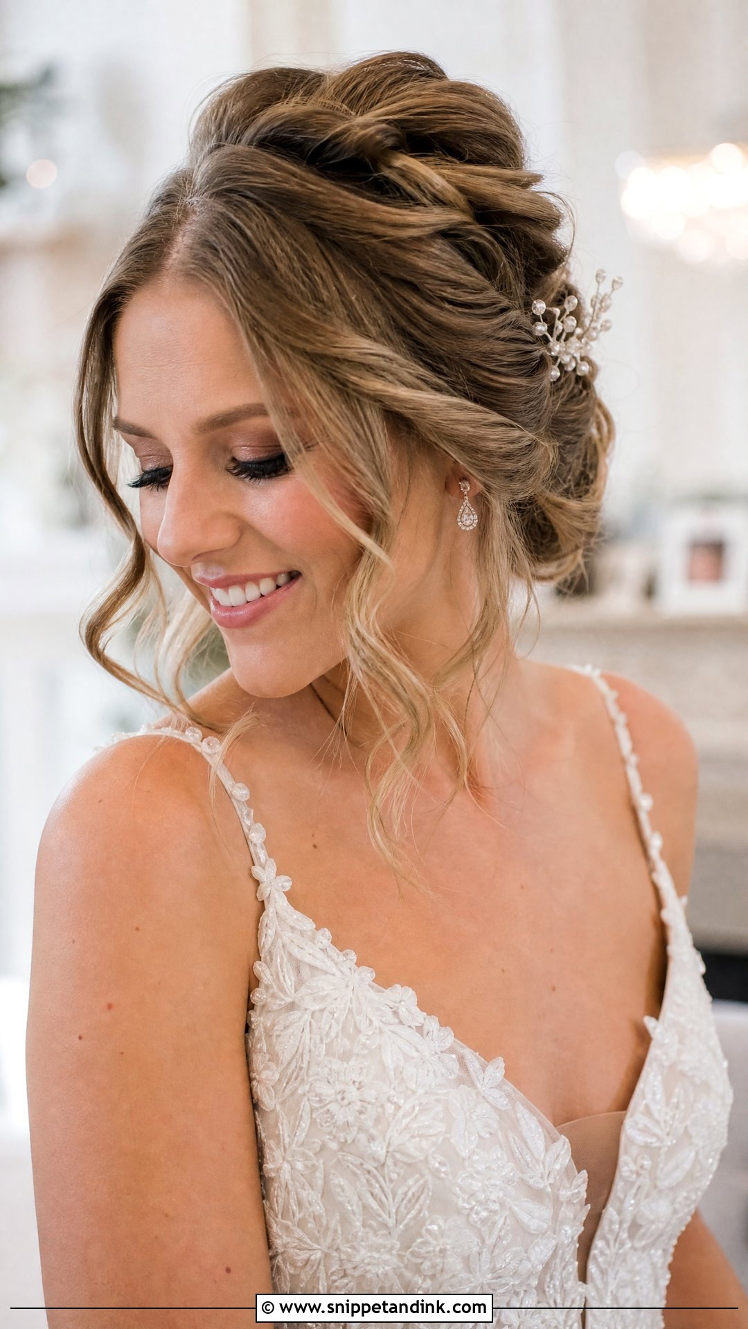 Loose Tendrils With Updo for Wedding - Snippet and Ink - 25 Front Hairstyle for Wedding Ideas