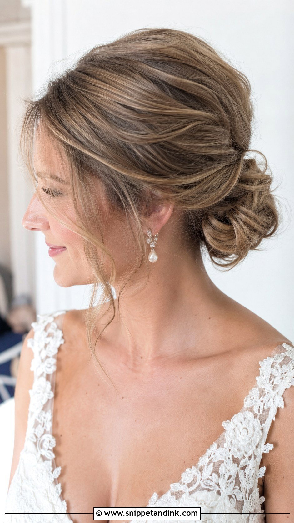 Loose Textured Low Bun Wedding Hair - Snippet and Ink - 15 Textured Low Bun Wedding Hairstyles