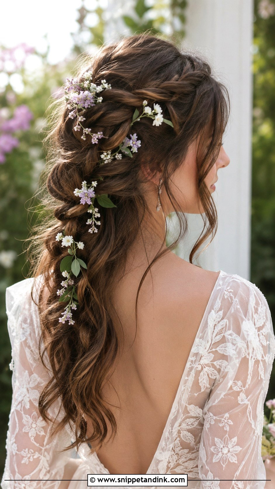 Loose Textured Waterfall Braid - Snippet and Ink - 25 Messy Wedding Hair Ideas
