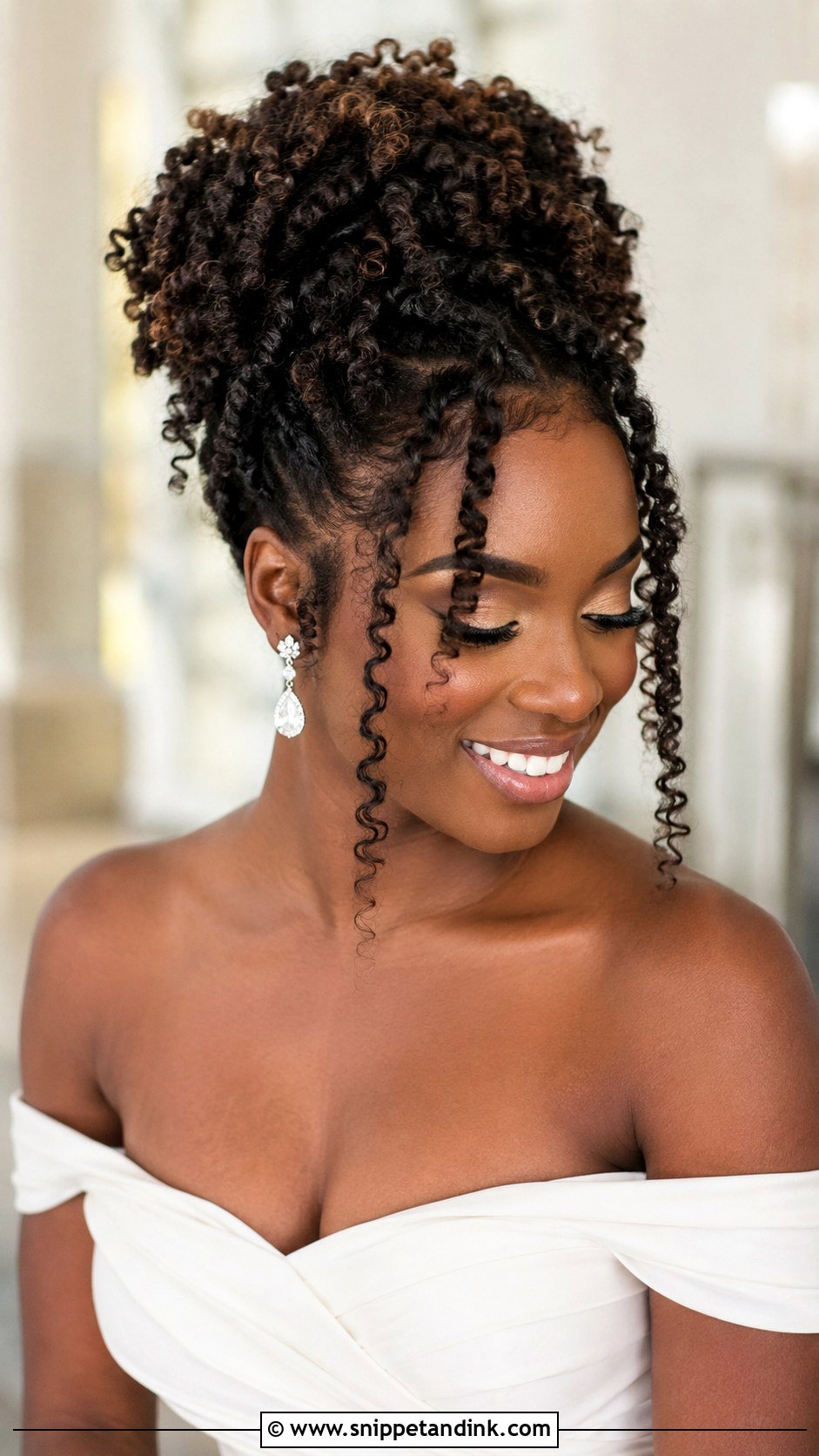 Loose Twist Out Updo - Snippet and Ink - 25 Natural Hair Bridal Hairstyles