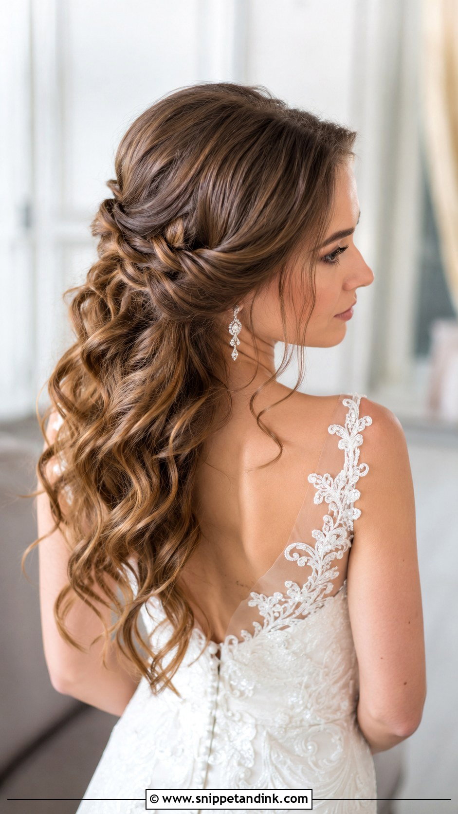 Loose Twisted Half Updo - Snippet and Ink - 25 Loose Wedding Hairstyles