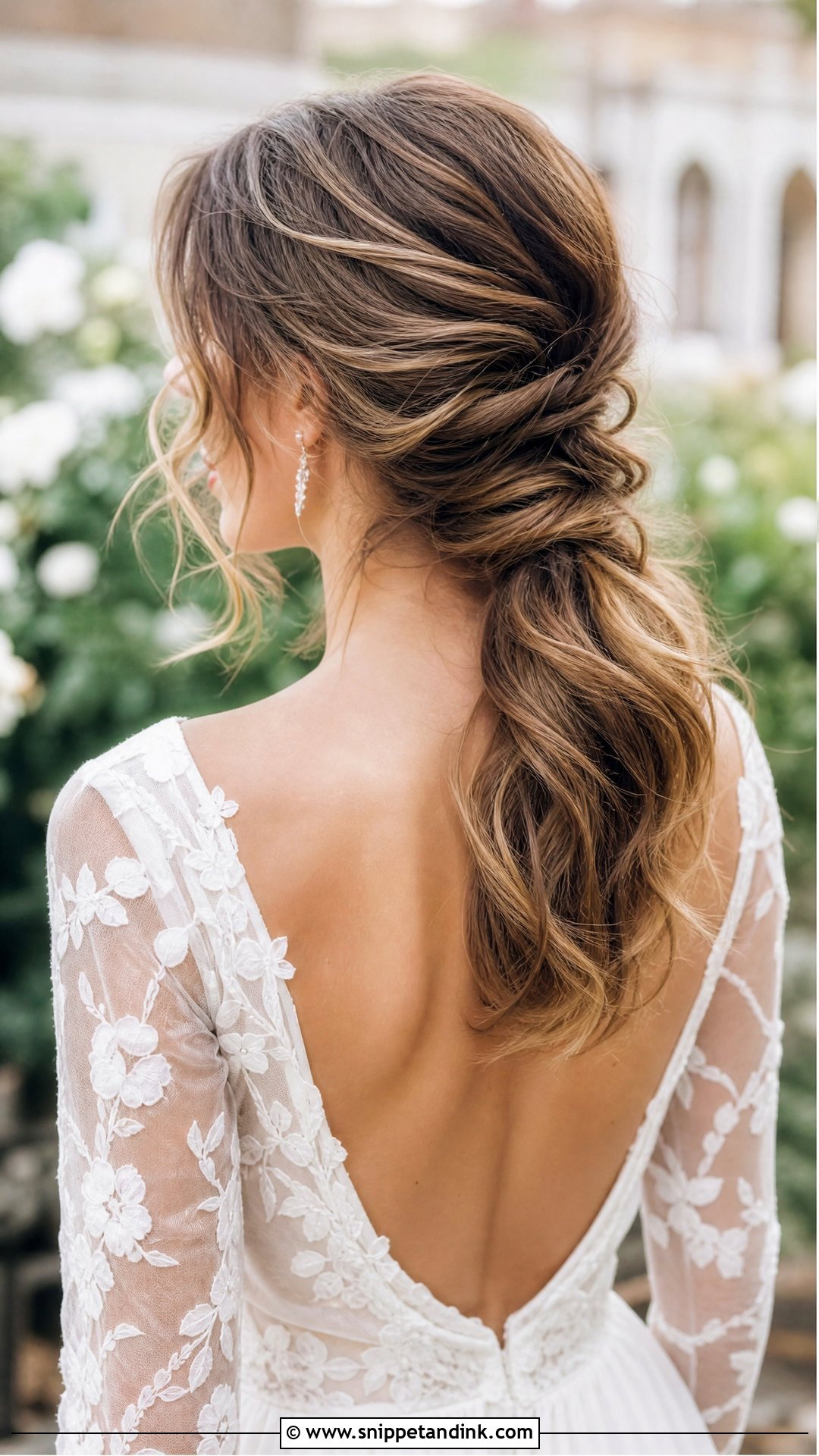 Loose Twisted Ponytail Wedding Hair for Medium Length - Snippet and Ink - 20 Wedding Hair for Medium Length Ideas