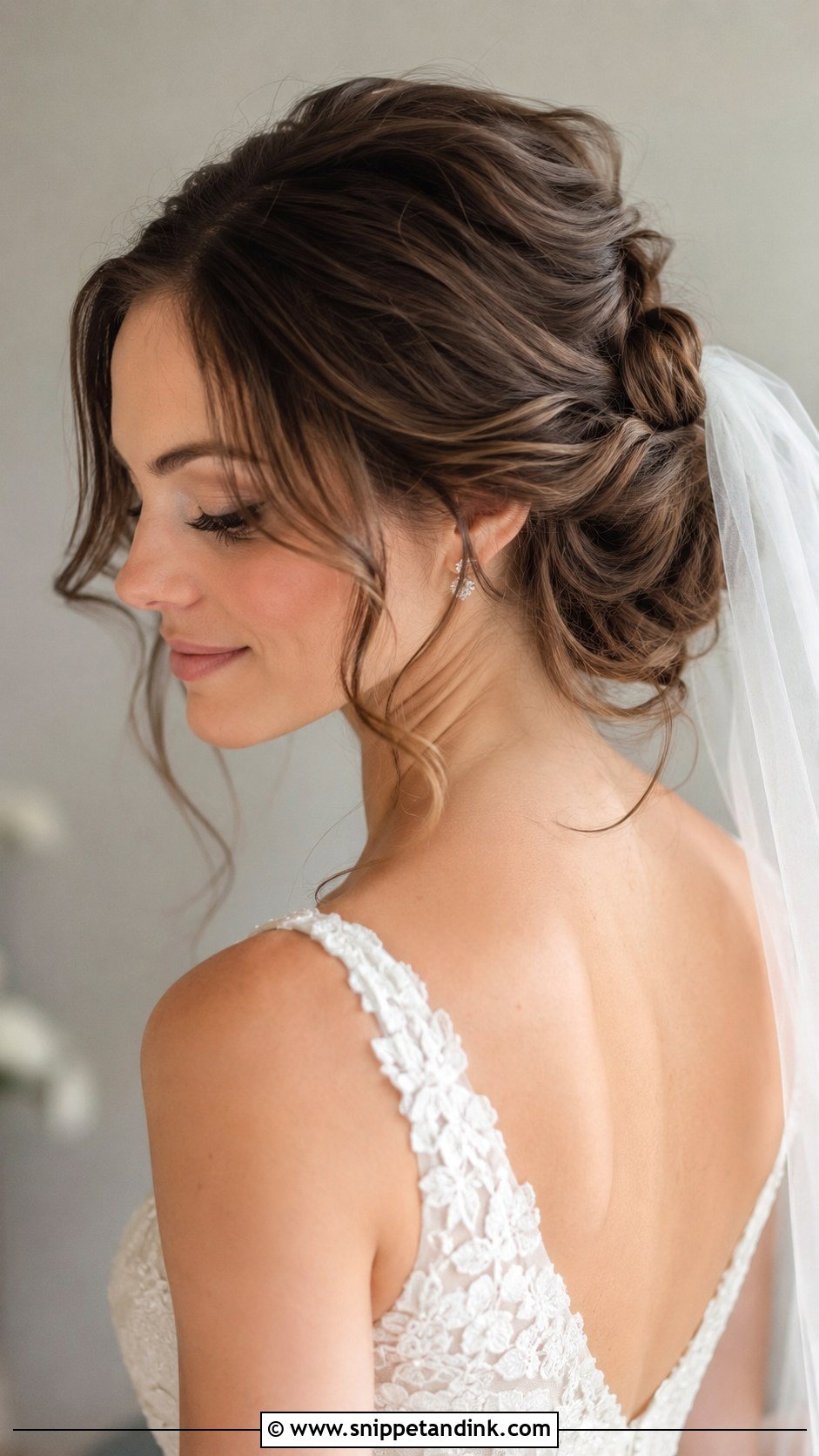 Loose Twisted Updo With Veil - Snippet and Ink - 20 Hair Up Styles Wedding