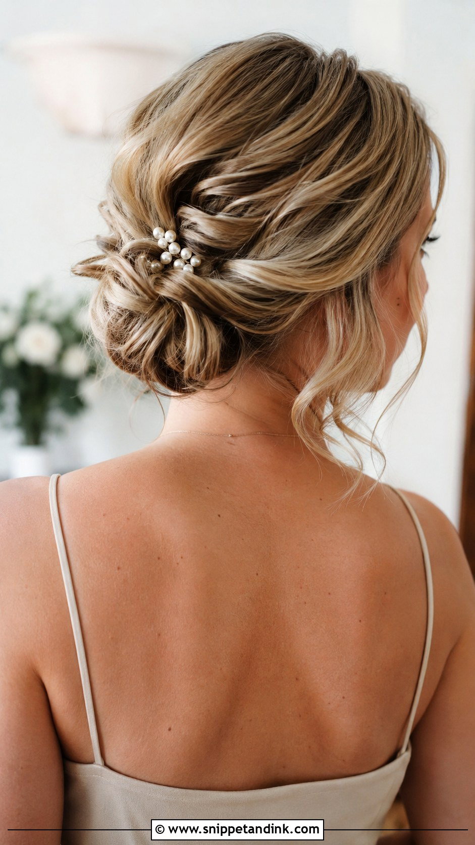 Loose Updo For Short Hair Bridesmaid - Snippet and Ink - 20 Loose Updo Wedding Bridesmaid Ideas