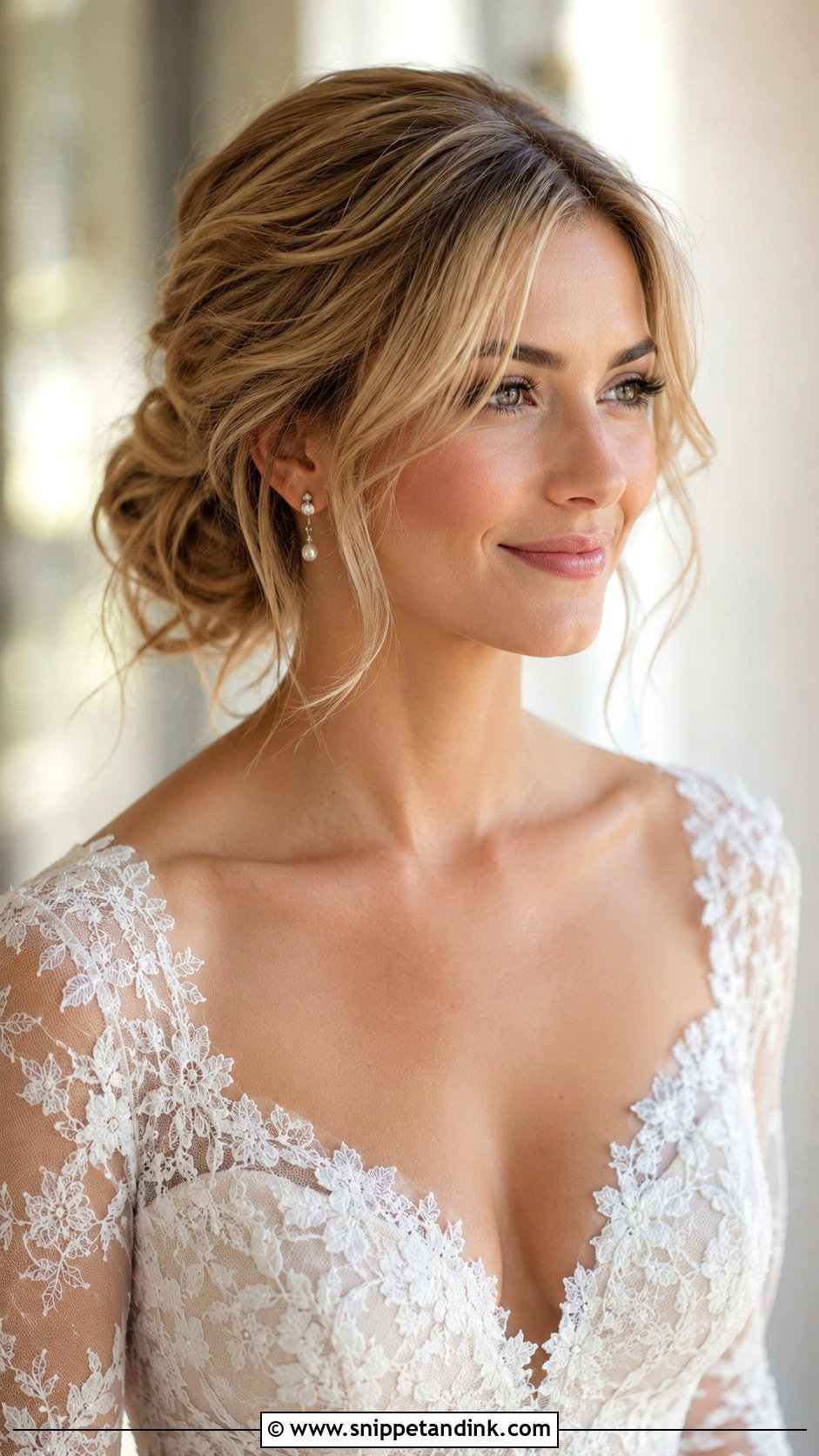 Loose Updo Wedding Hair For Medium Hair - Snippet and Ink - 15 Wedding Hair Loose Updo Ideas