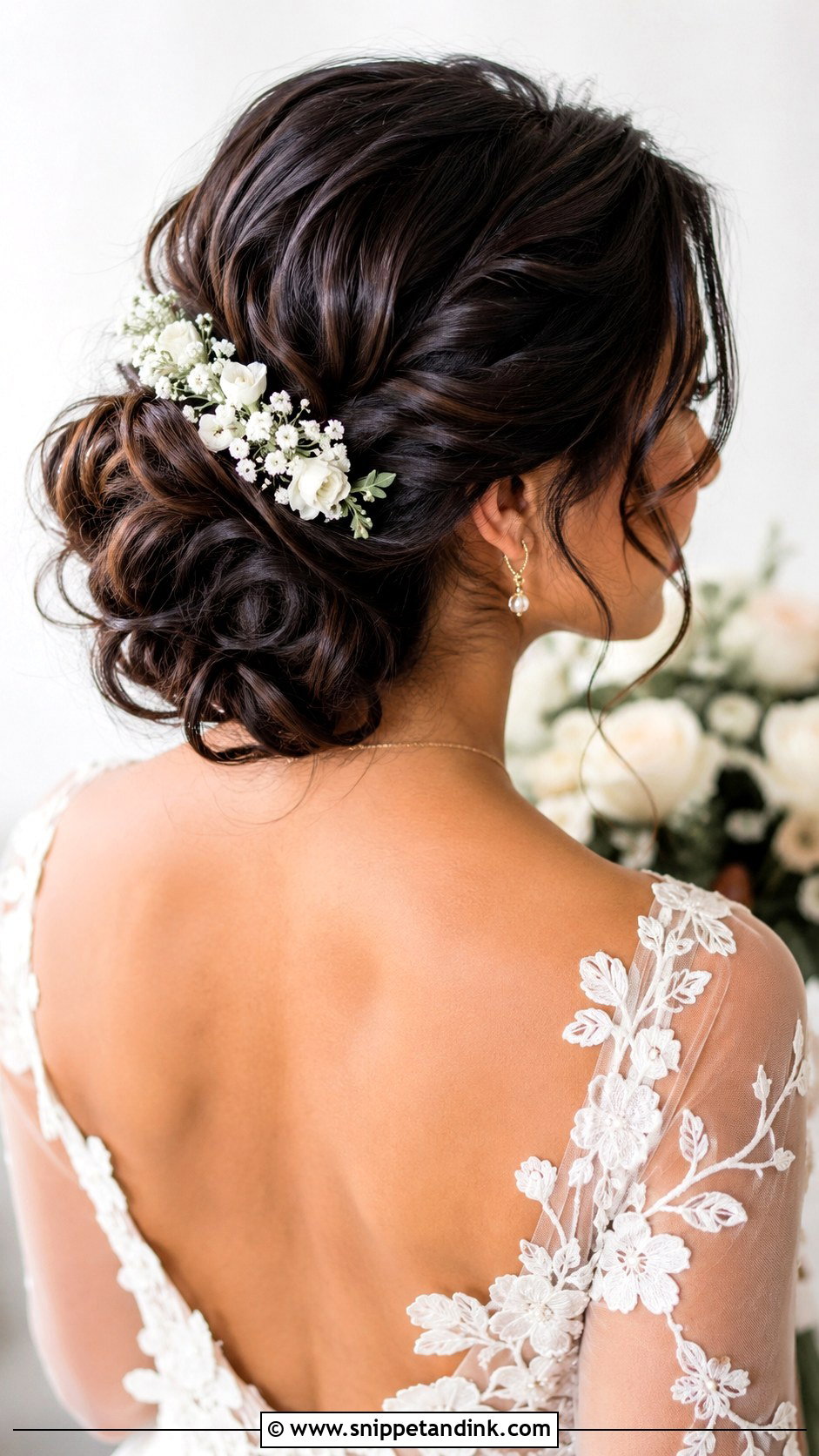Loose Updo Wedding Hair With Flowers - Snippet and Ink - 15 Wedding Hair Loose Updo Ideas