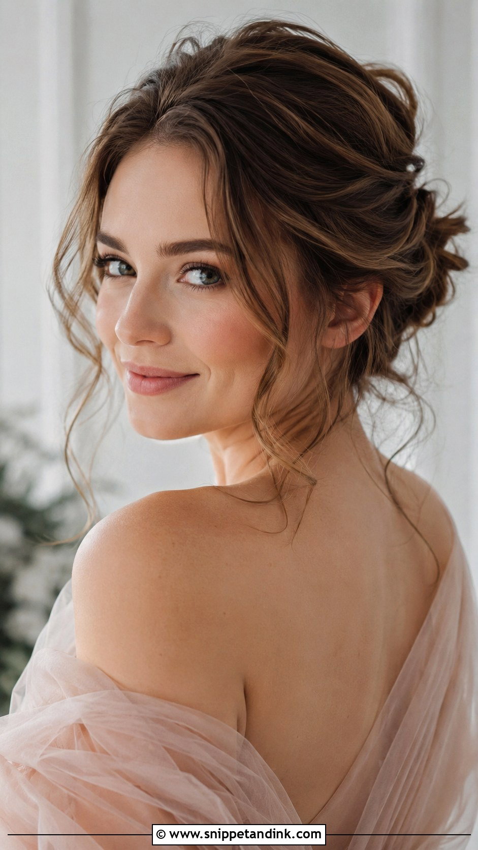 Loose Updo With Face Framing Tendrils - Snippet and Ink - 20 Romantic Wedding Updo Ideas