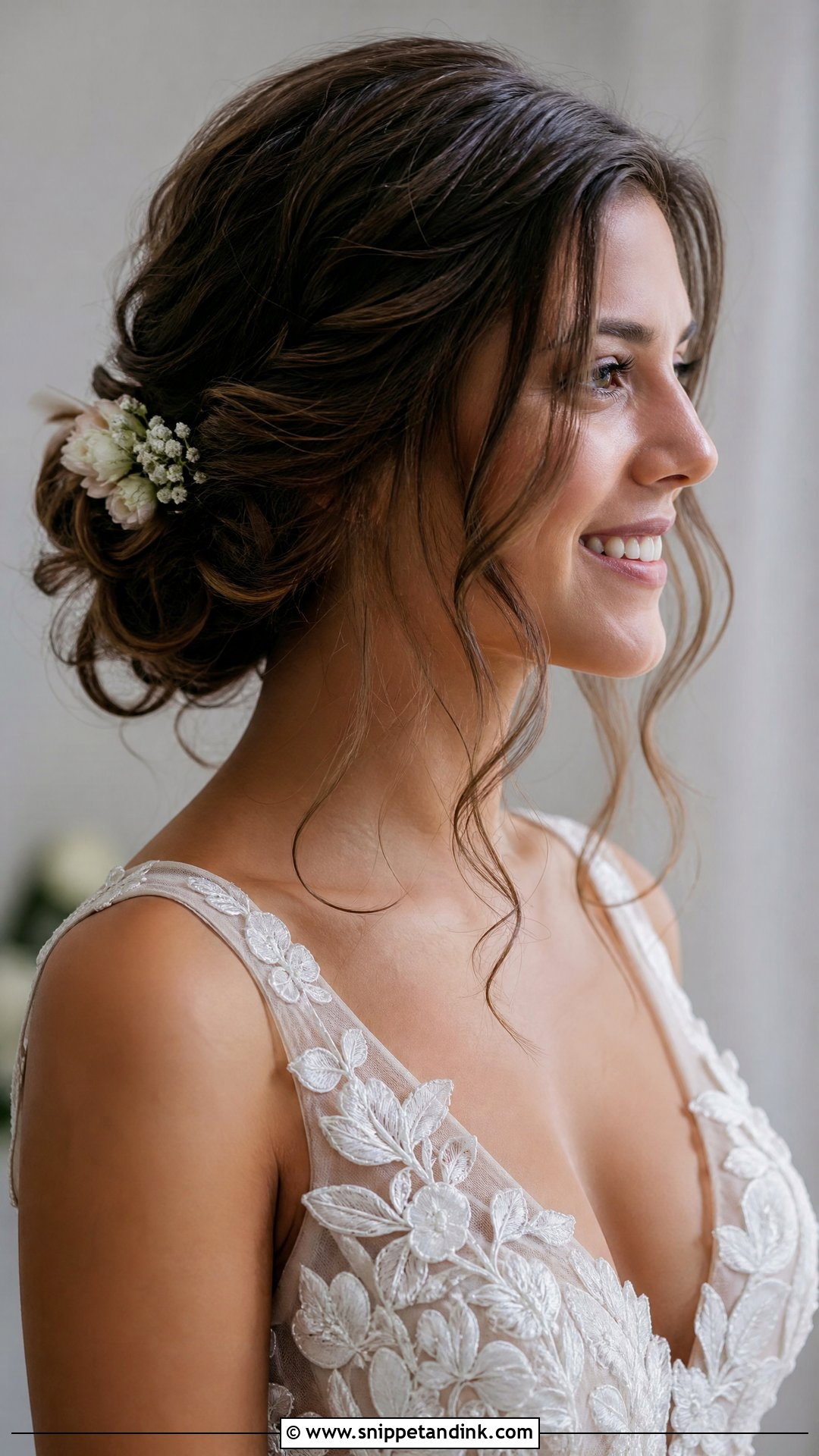 Loose Updo With Face Framing Tendrils - Snippet and Ink - 20 Timeless Wedding Hair Ideas