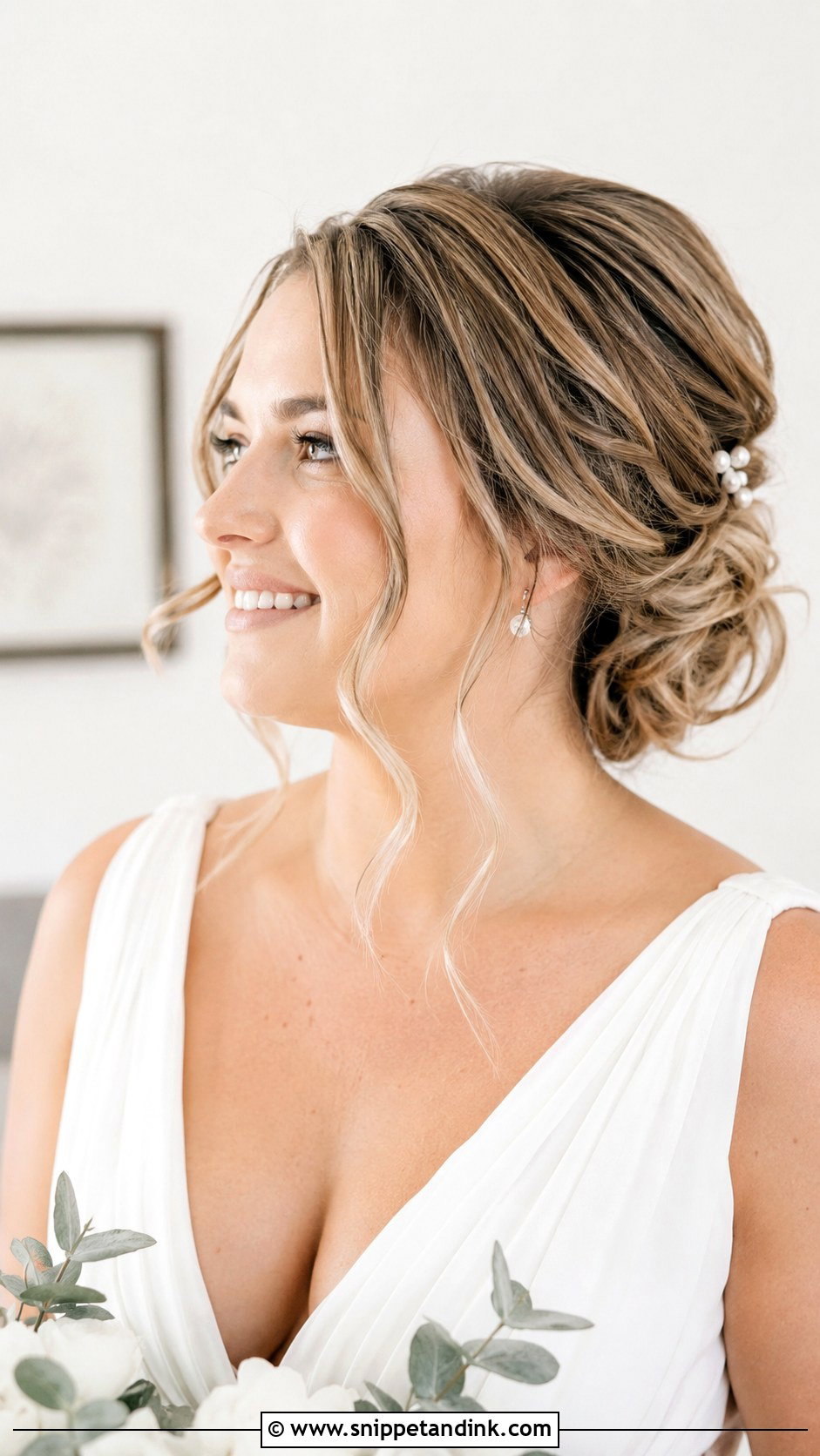 Loose Updo With Face Framing Tendrils - Snippet and Ink - 25 Christian Bridal Hairstyle Ideas