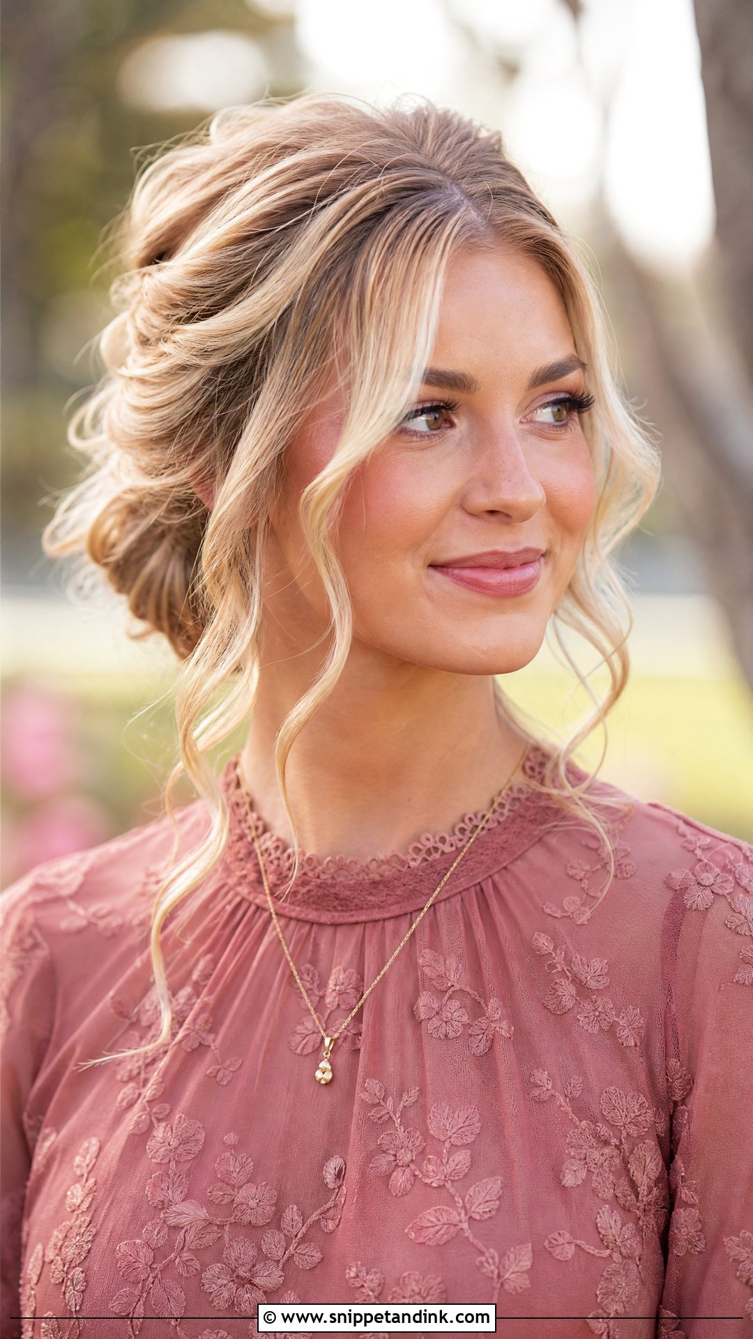 Loose Updo With Face Framing - Snippet and Ink - 15 Bridal Guest Hair Ideas