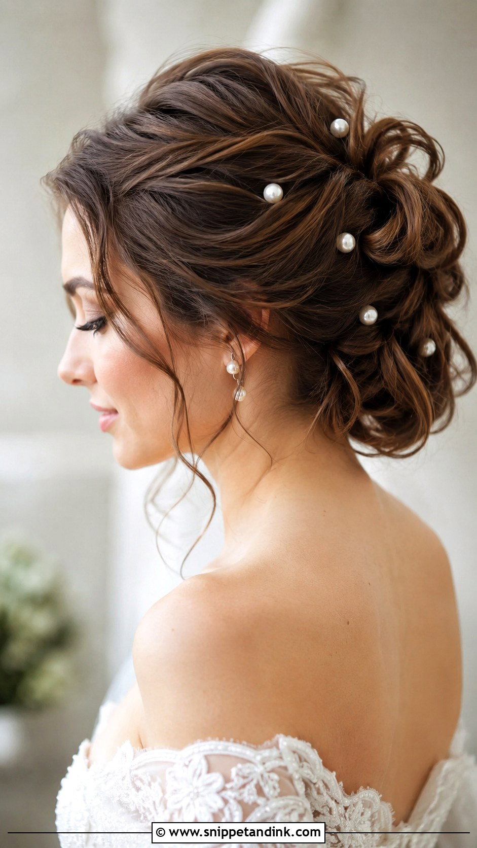 Loose Updo With Pearl Pins - Snippet and Ink - 30 Loose Updo Wedding Ideas