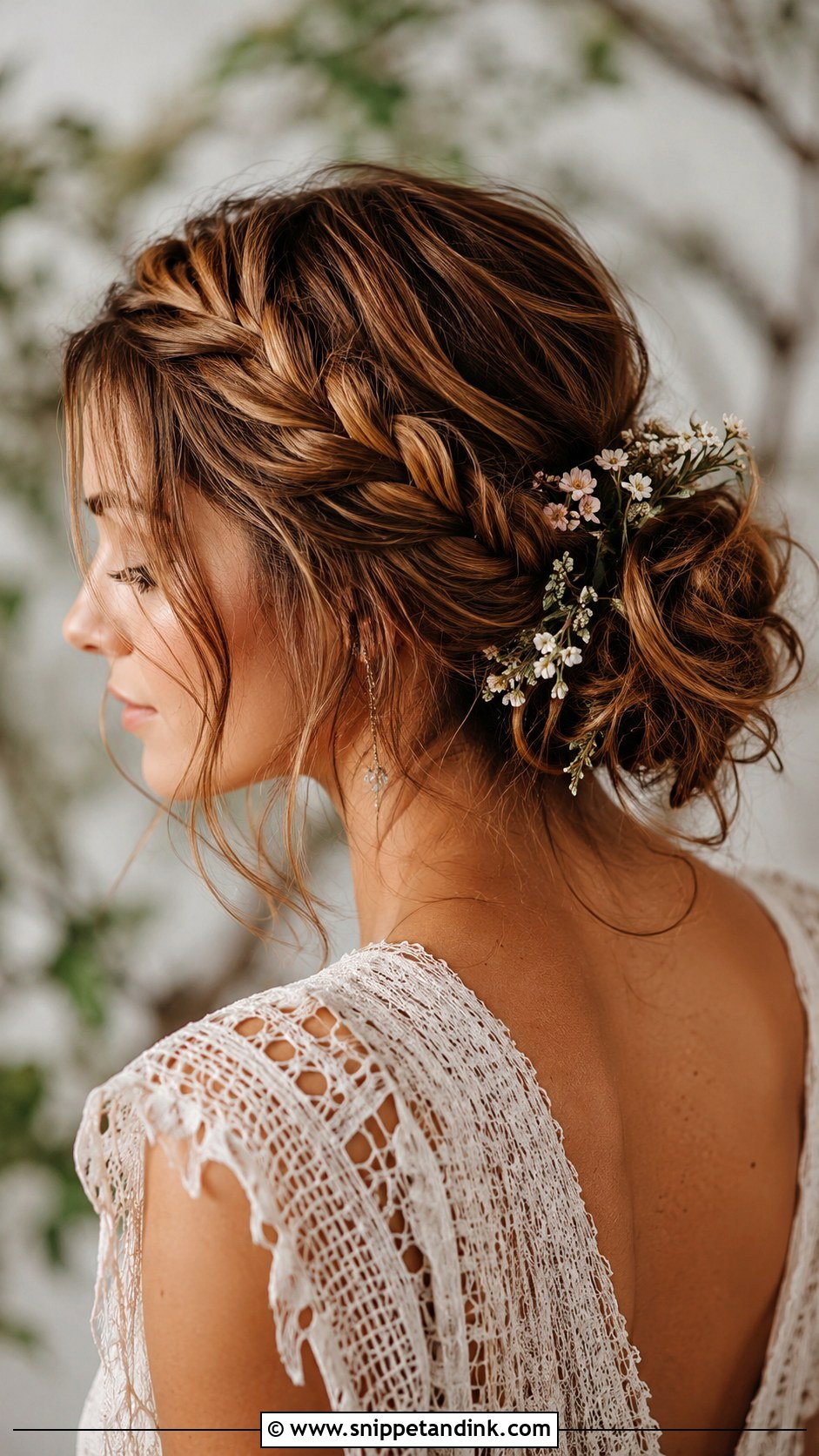 Loose Updo With Side Braid - Snippet and Ink - 30 Loose Updo Wedding Ideas