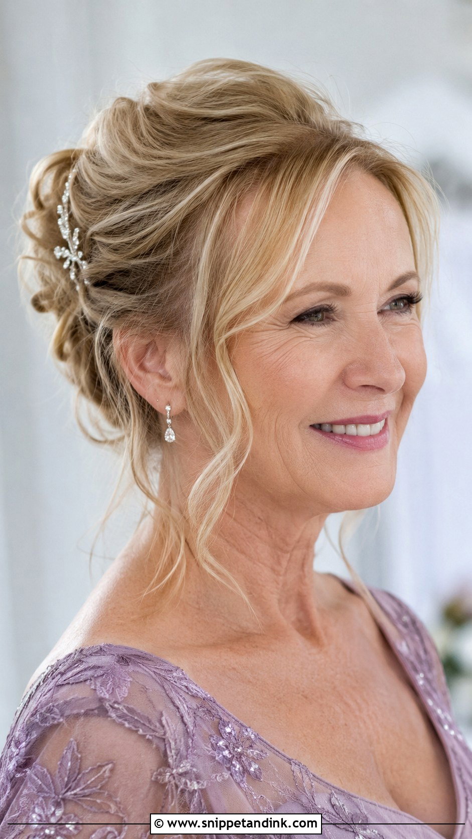 Loose Updo With Tendrils for Fine Hair - Snippet and Ink - 20 Mother of Groom Hairstyles Over 50