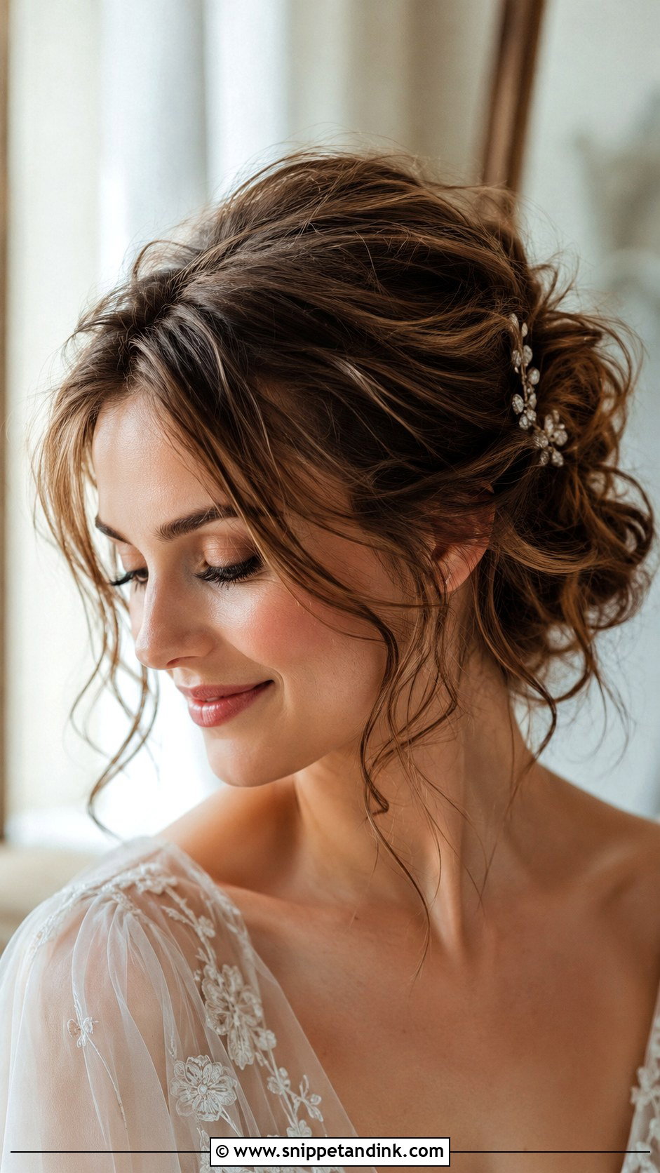 Loose Updo With Wispy Front - Snippet and Ink - 25 Hairstyle for Wedding Function Ideas