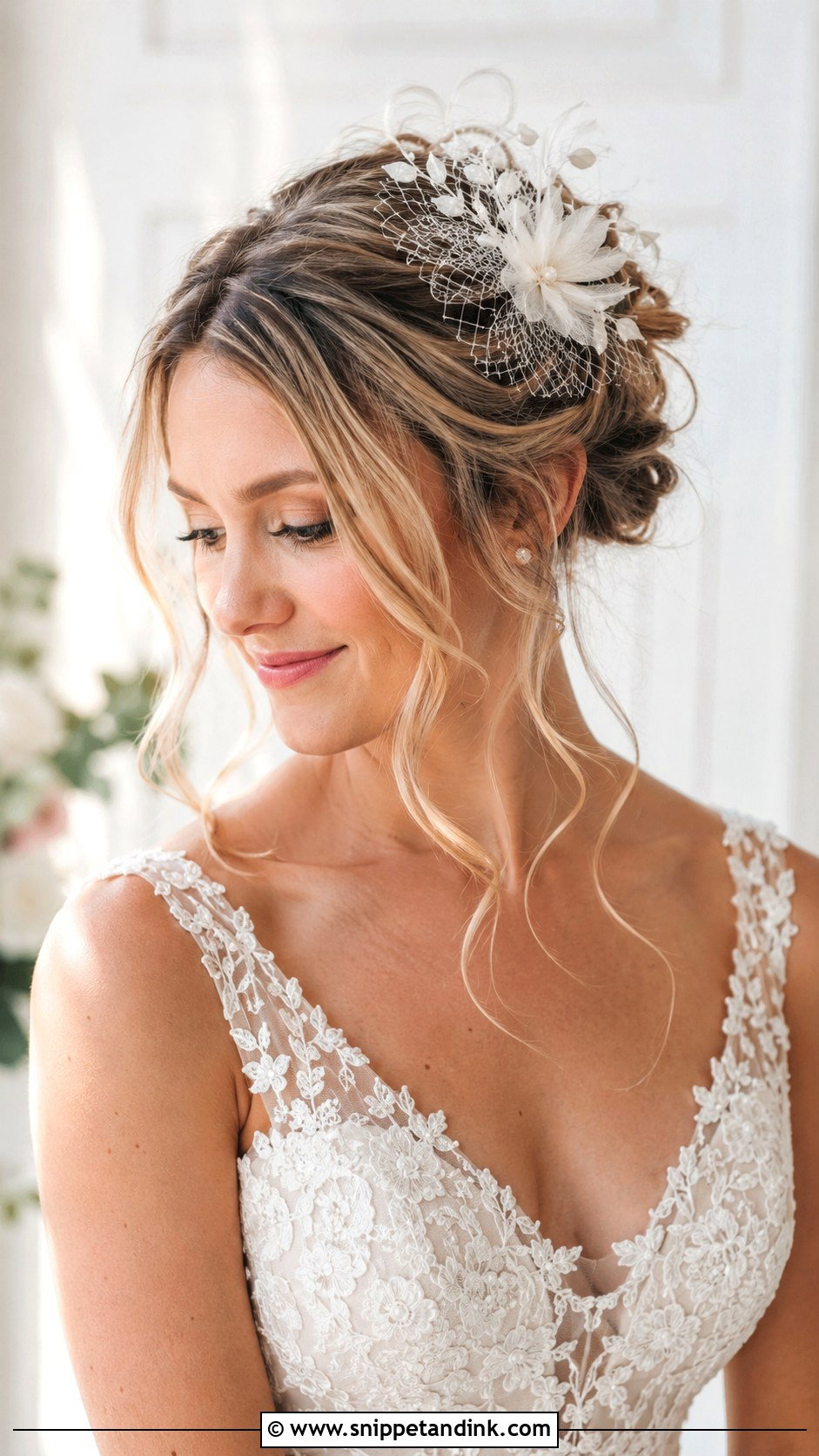 Loose Updo With Wispy Tendrils - Snippet and Ink - 25 Facinators Wedding Hairstyles