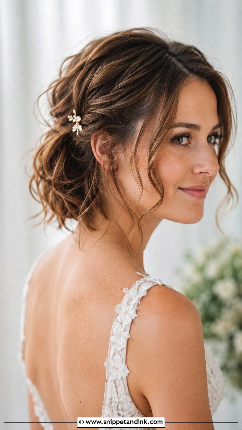 Loose Updo for Short Hair - Snippet and Ink - 30 Loose Updo Wedding Ideas
