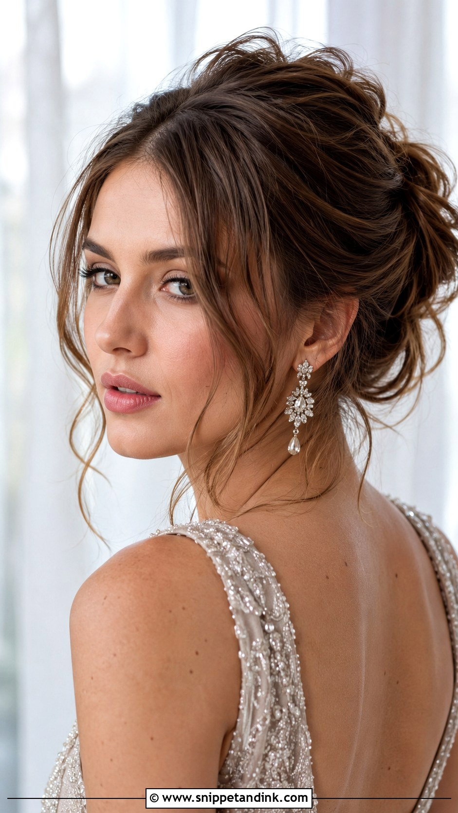 Loose Updo with Face Framing Pieces - Snippet and Ink - 20 Loose Bridal Hair Ideas