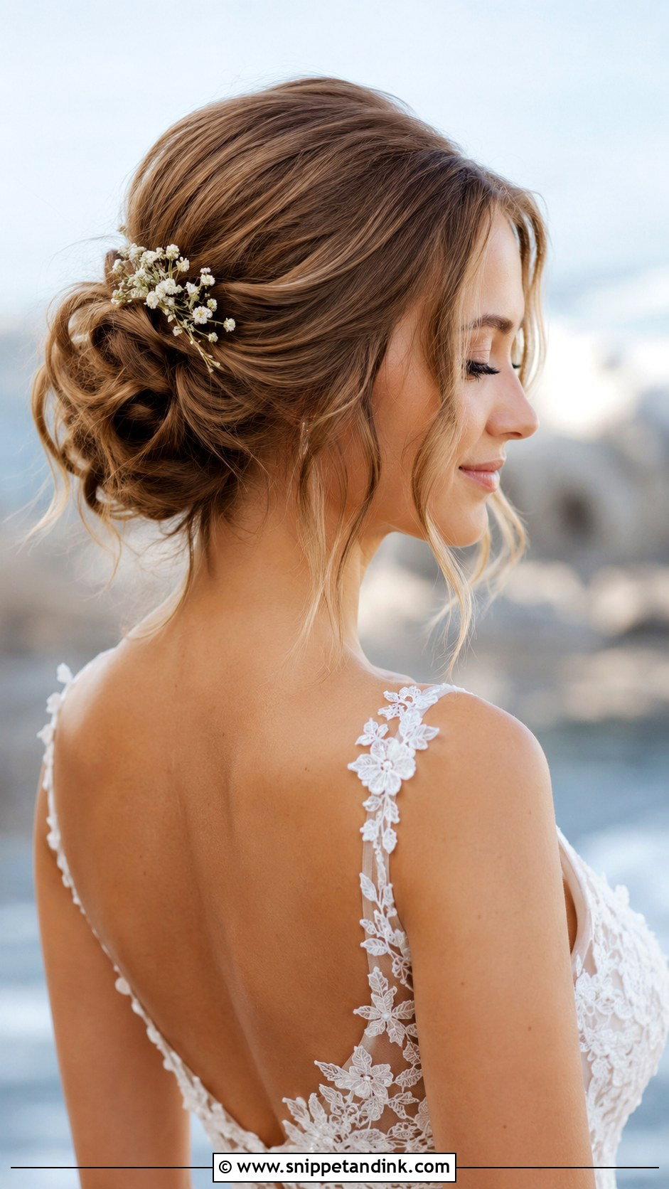 Loose Updo with Tendrils for Medium Hair - Snippet and Ink - 25 Up Dos for Medium Hair Wedding Ideas