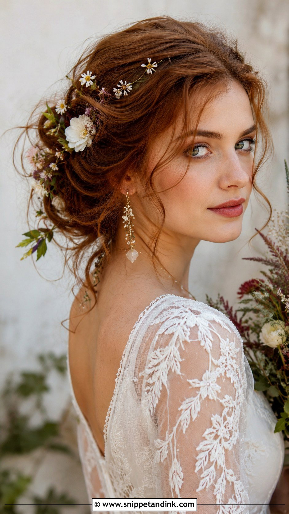 Loose Vintage Updo With Flowers - Snippet and Ink - 25 Vintage Wedding Hair Ideas