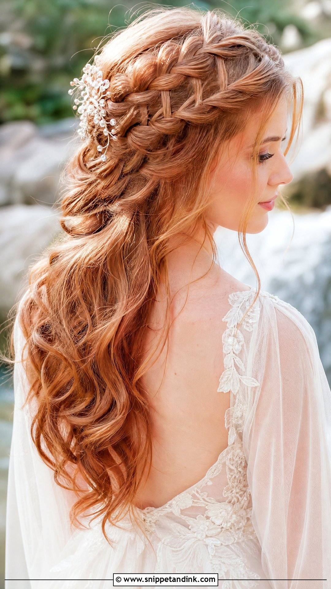 Loose Waterfall Braid - Snippet and Ink - 20 Elegant Bride Hairstyles