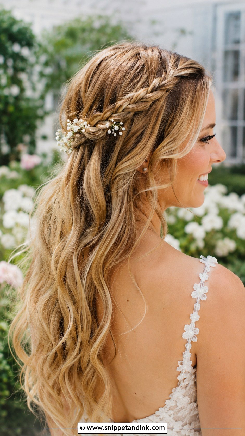 Loose Waterfall Braid - Snippet and Ink - 25 Long Hair Wedding Hairstyles