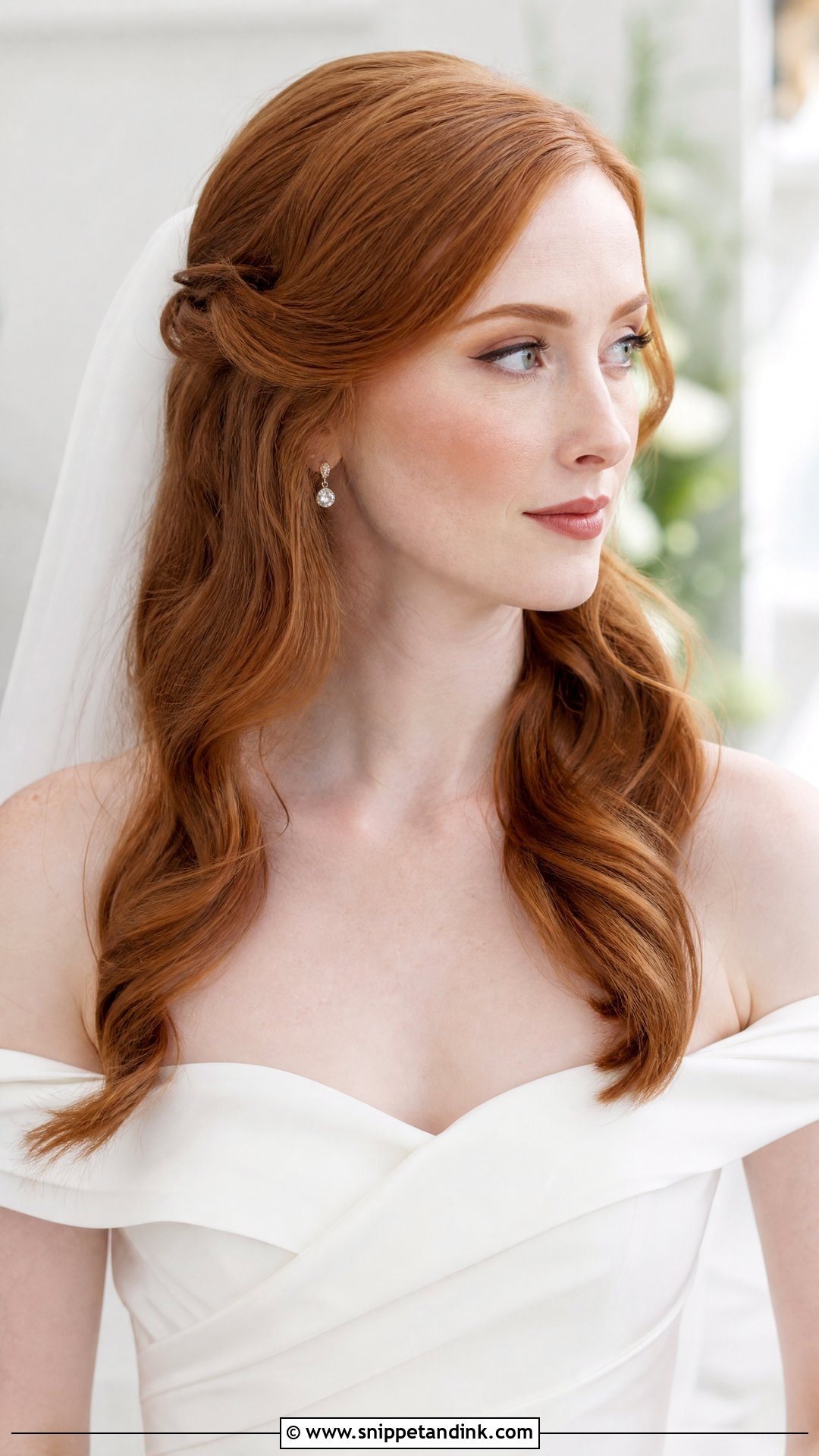 Loose Waves Bridal Hairstyle For Long Face - Snippet and Ink - 15 Bridal Hairstyle for Long Face Ideas