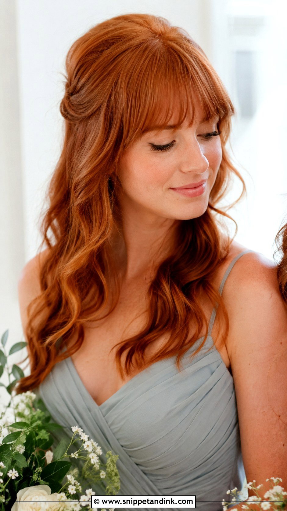 Loose Waves Bridesmaid Hair With Bangs - Snippet and Ink - 25 Bridesmaid Hair with Bangs Ideas