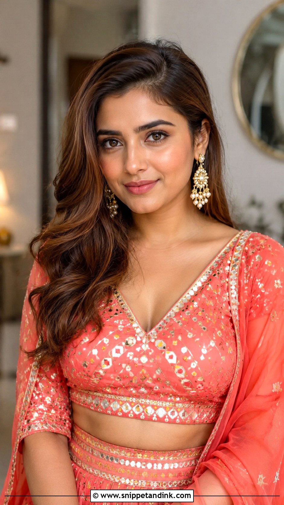 Loose Waves For Chaniya Choli Wedding - Snippet and Ink - 15 Hairstyle for Chaniya Choli Wedding Ideas