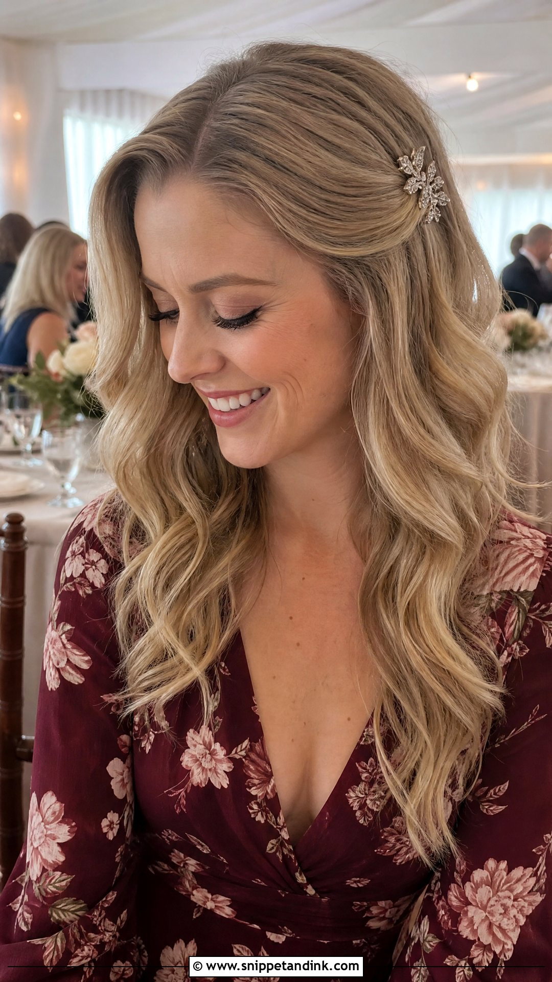 Loose Waves Wedding Guest Hairstyle - Snippet and Ink - 15 Fall Wedding Guest Hairstyles