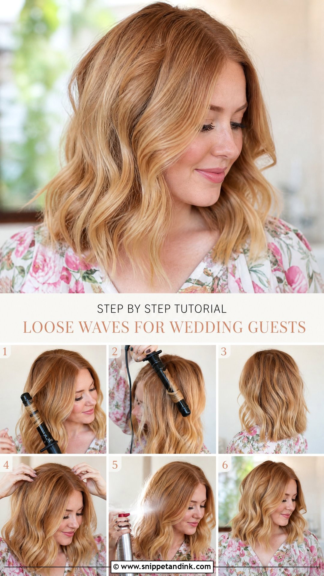 Loose Waves Wedding Guest Hairstyle Tutorial - Snippet and Ink - 20 Wedding Guest Hairstyles Tutorial