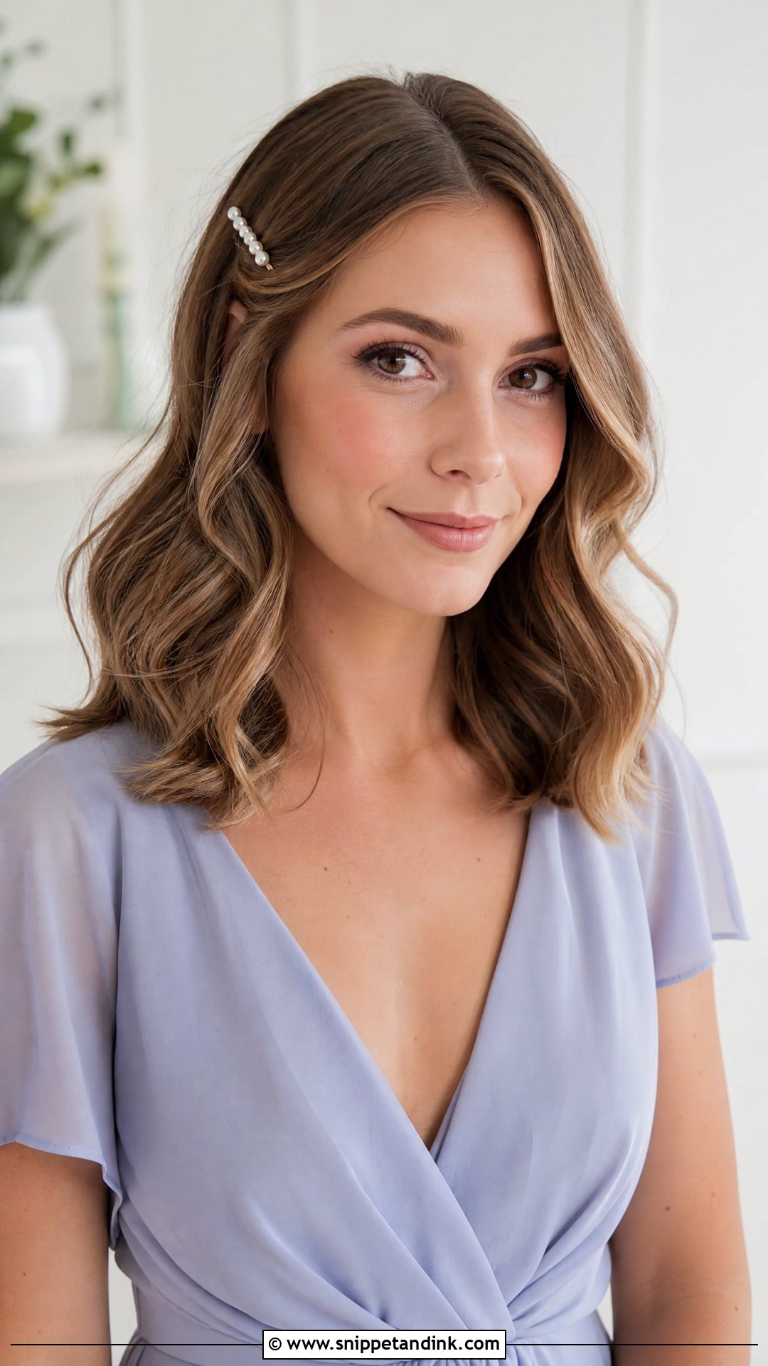 Loose Waves Wedding Hairstyle For Medium Hair - Snippet and Ink - 20 Mid Length Hairstyles for Wedding
