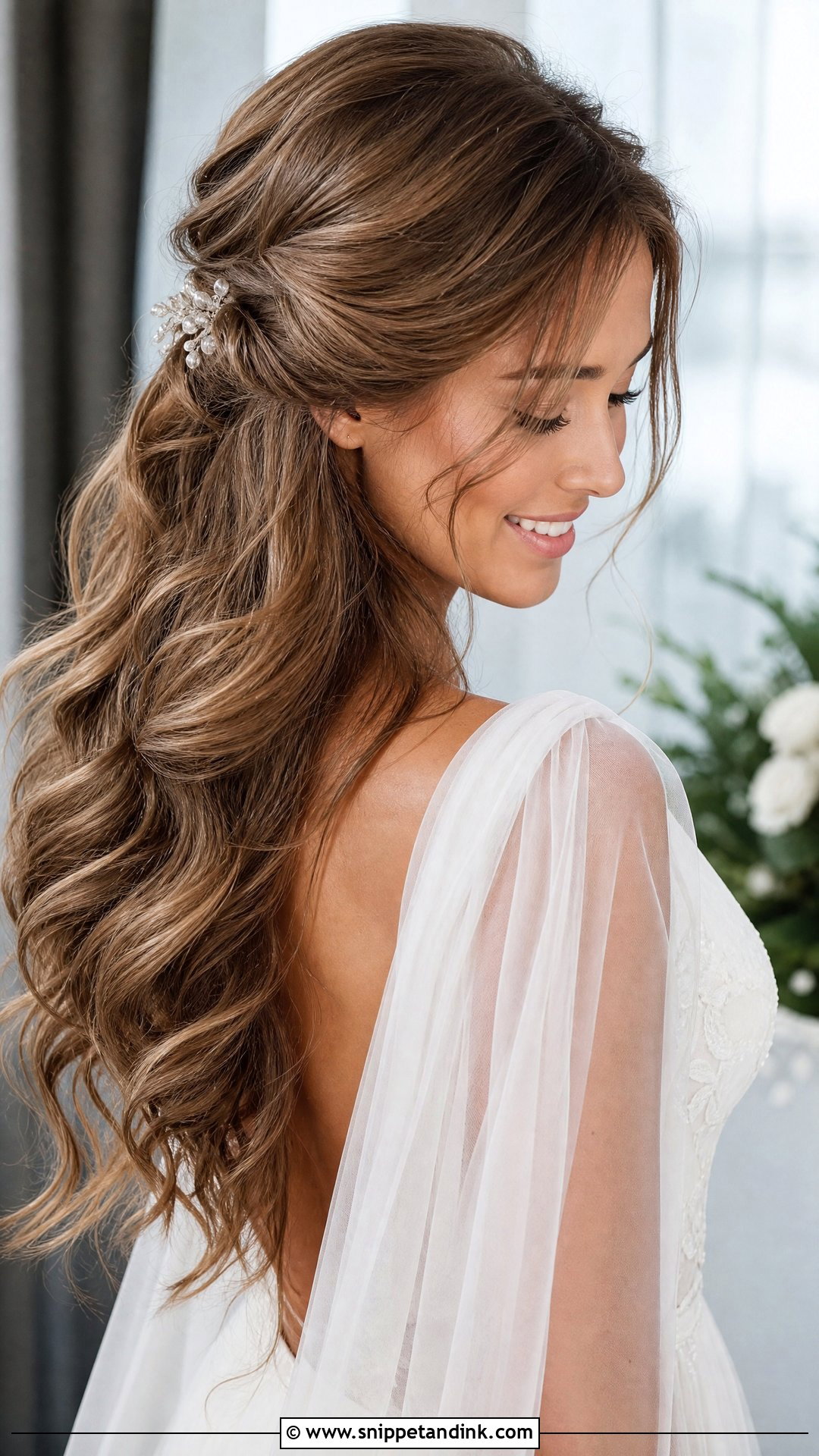 Loose Waves Wedding Hairstyle For Thick Hair - Snippet and Ink - 20 Thick Hair Wedding Styles