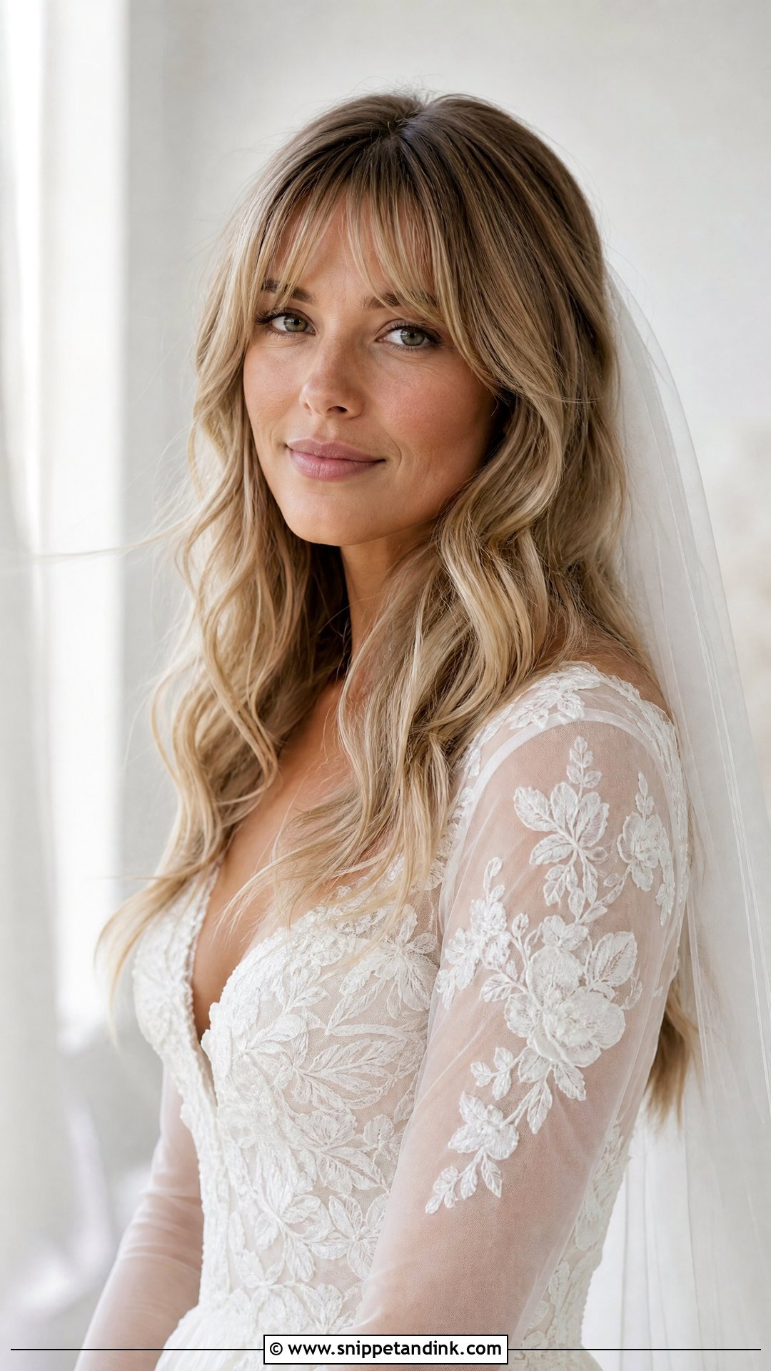 Loose Waves With Bangs For Bride - Snippet and Ink - 15 Bride Hairstyles Bangs