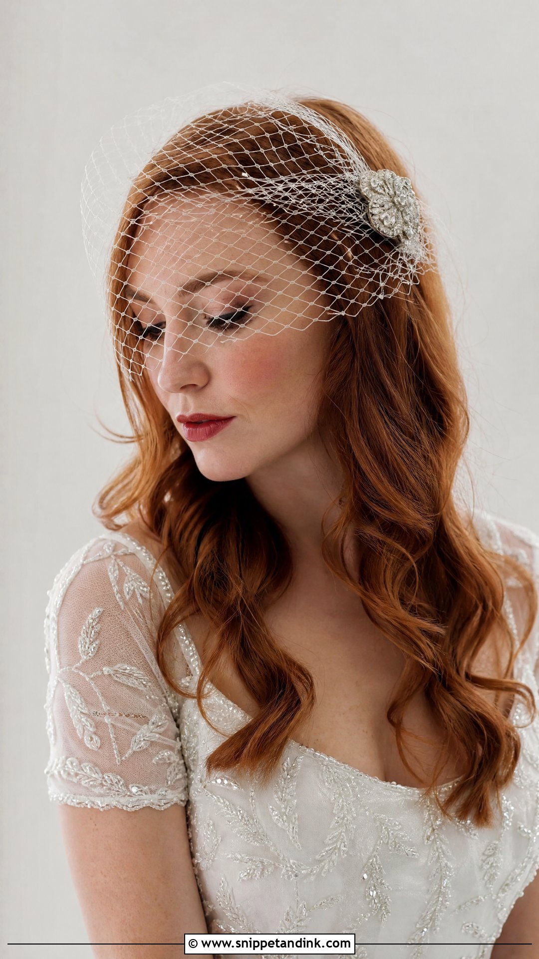 Loose Waves With Birdcage Veil - Snippet and Ink - 20 Hair with Veil Ideas