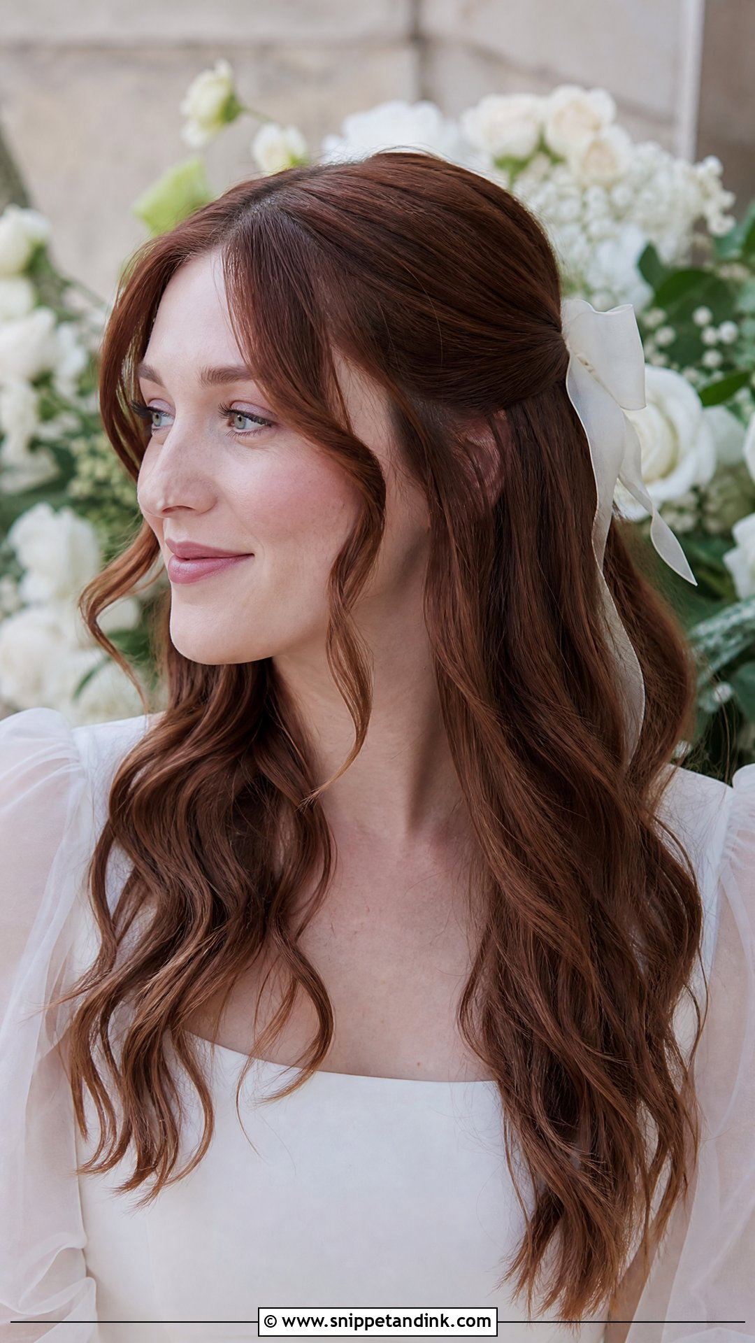 Loose Waves With Bow - Snippet and Ink - 15 Bow Wedding Hairstyle Ideas