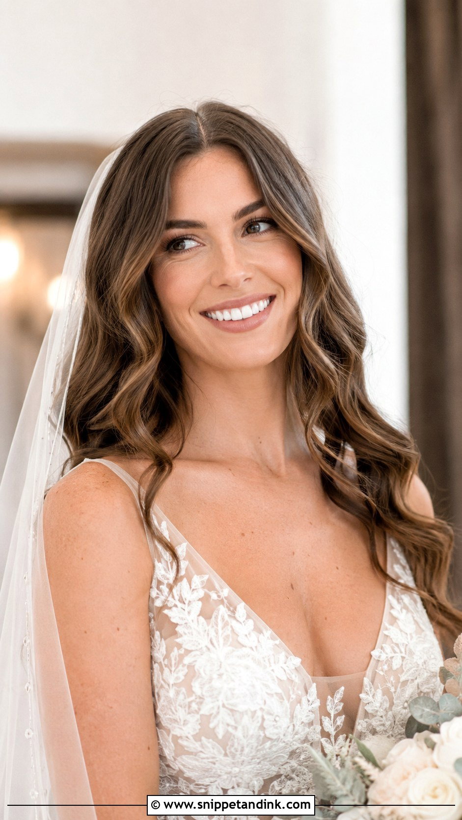 Loose Waves With Center Part - Snippet and Ink - 20 Modern Wedding Hairstyles