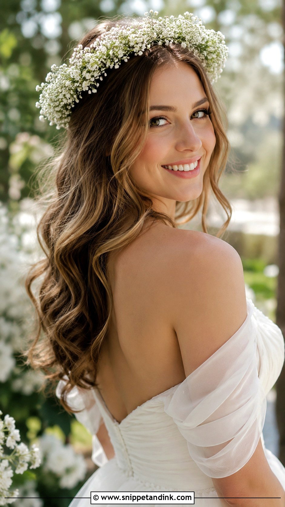 Loose Waves With Flower Crown - Snippet and Ink - 25 Fairy Wedding Hair Ideas