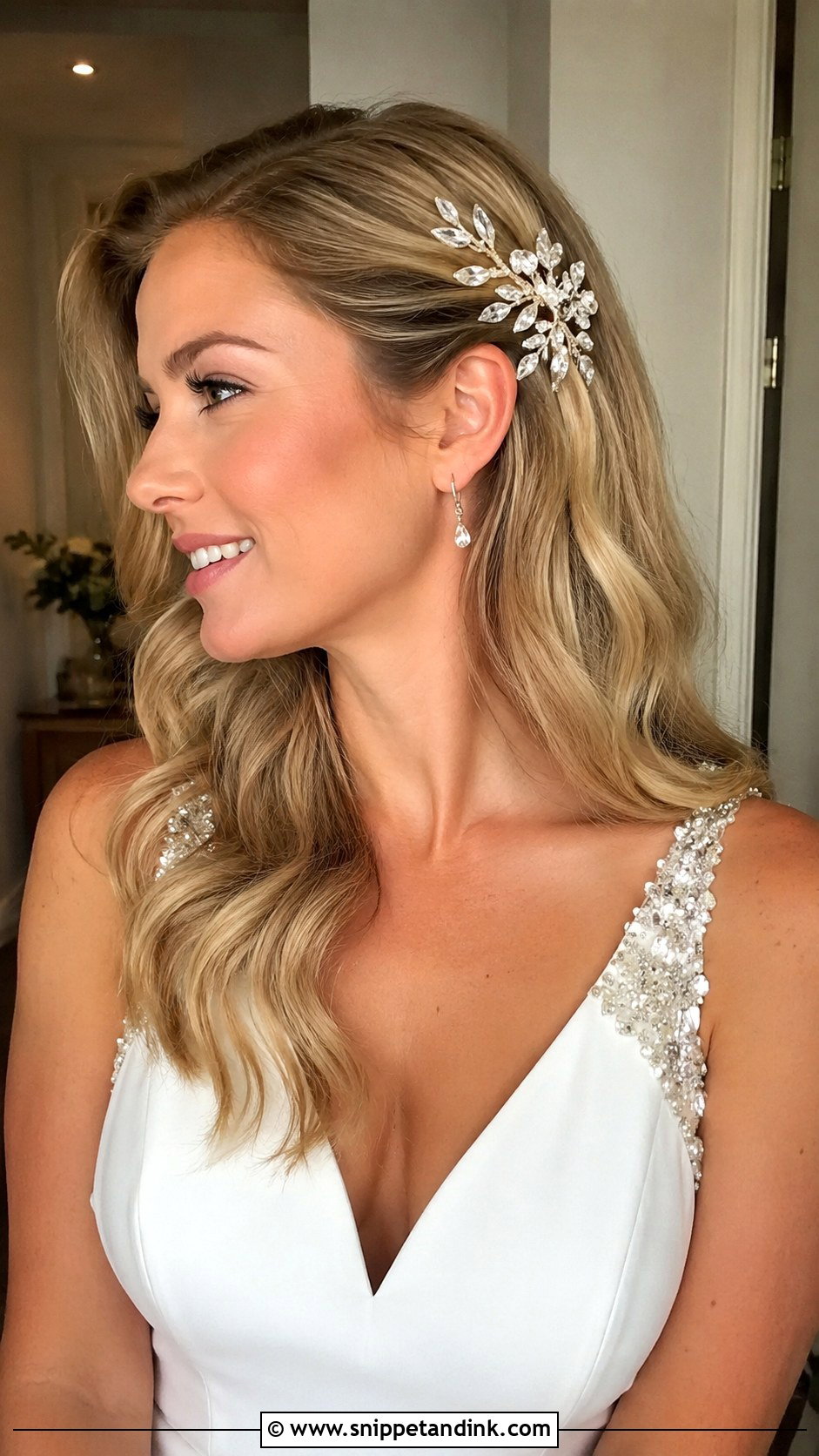Loose Waves With Hair Comb - Snippet and Ink - 20 Loose Waves Wedding Hair