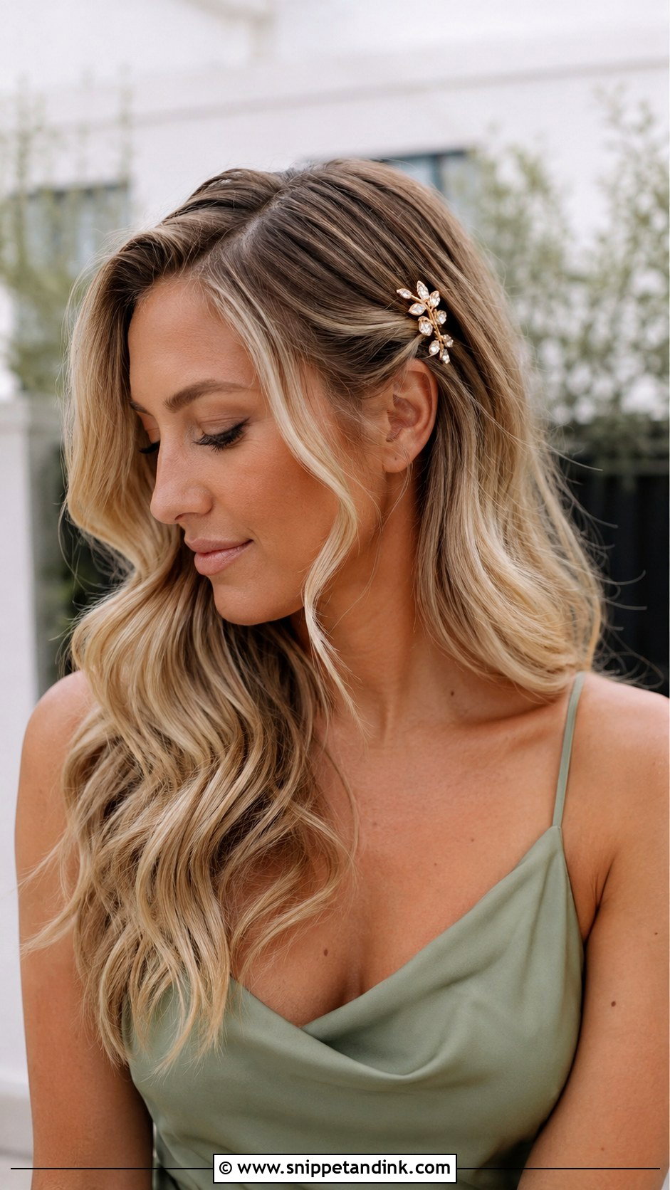 Loose Waves With Hair Pin - Snippet and Ink - 15 Sister of the Bride Hairdo Ideas