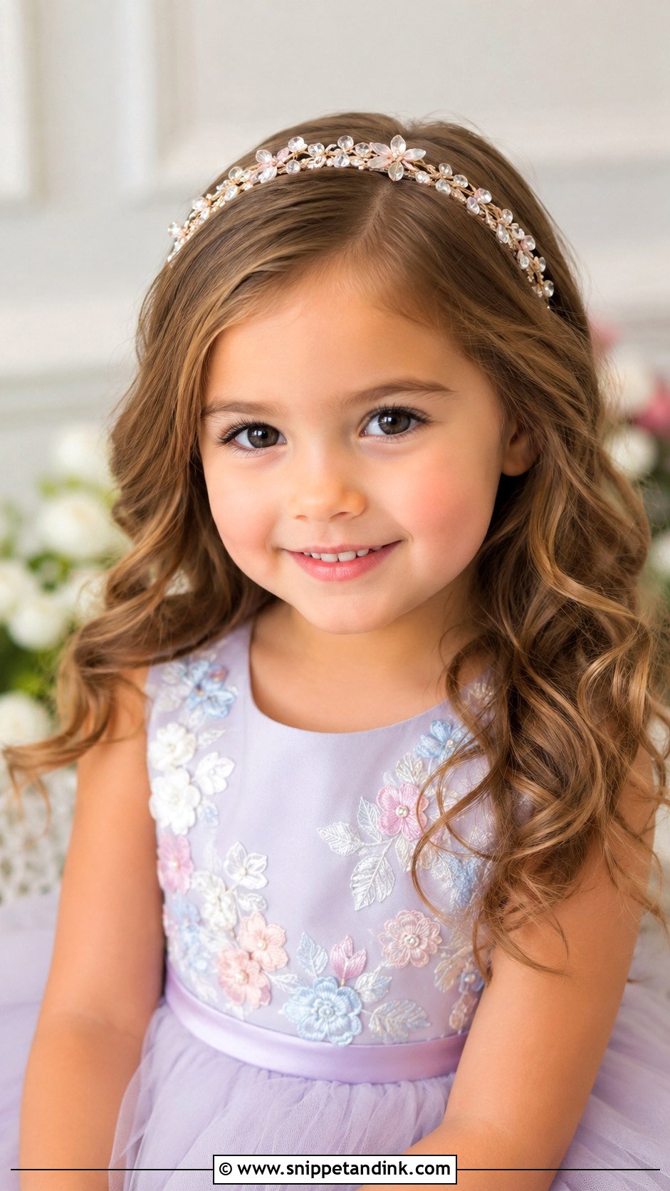 Loose Waves With Headband - Snippet and Ink - 25 Kids Girls Wedding Hairstyles